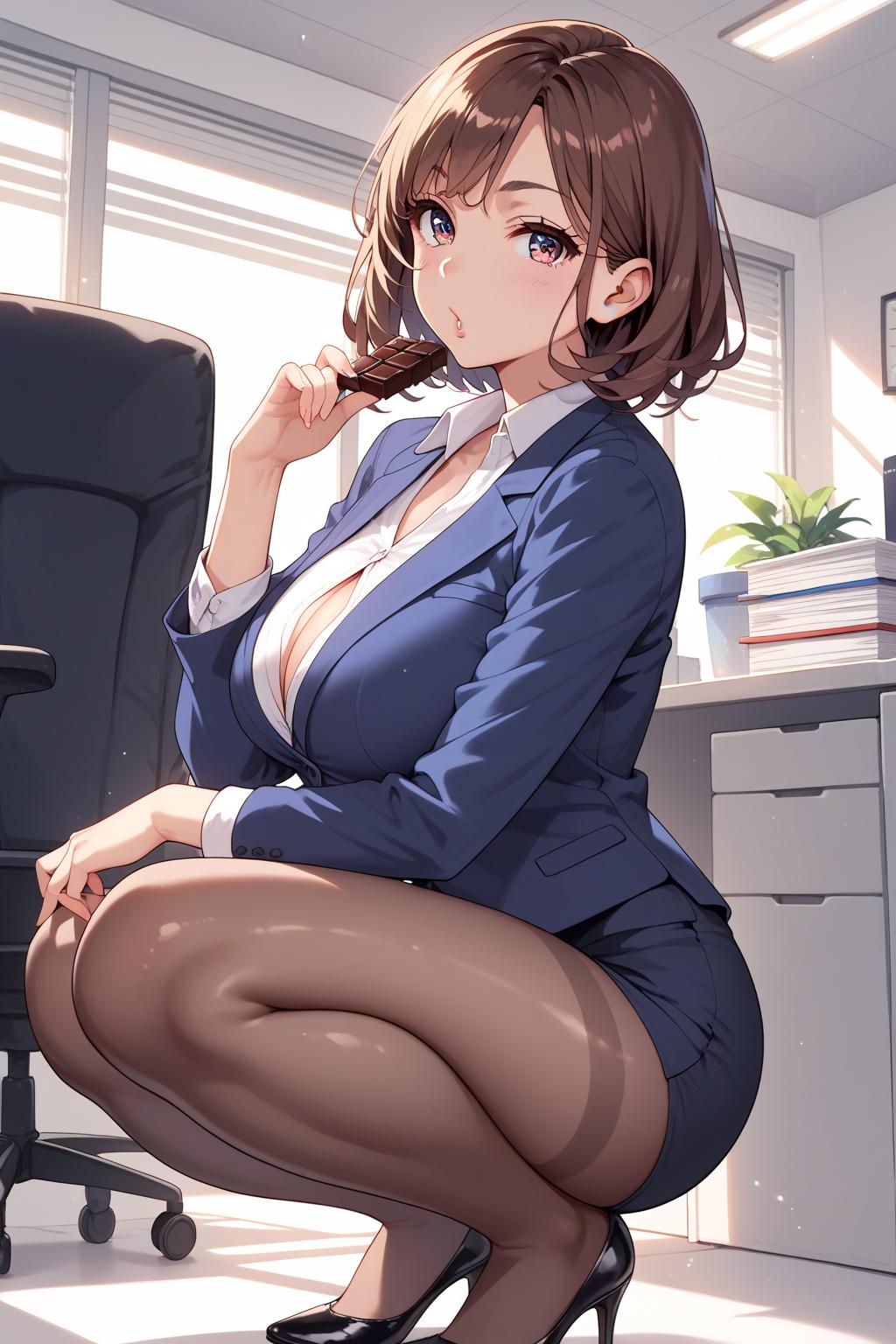 AIバブみ_黒パンスト美脚美女のAIイラスト_128920043_p1