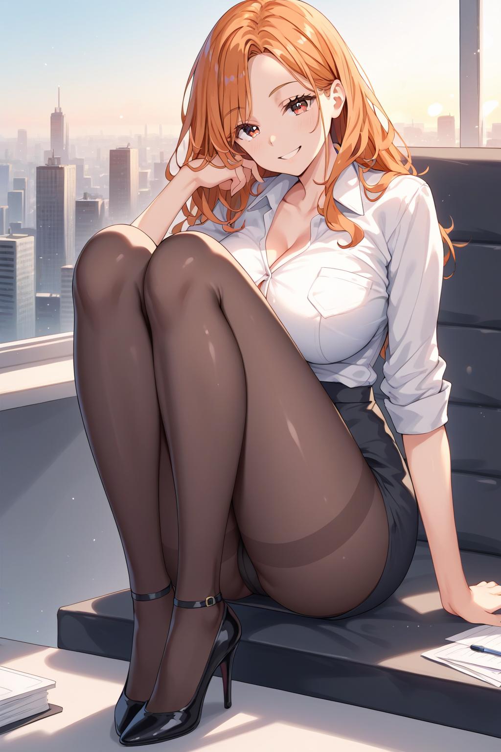 AIバブみ_黒パンスト美脚美女のAIイラスト_128422645_p0