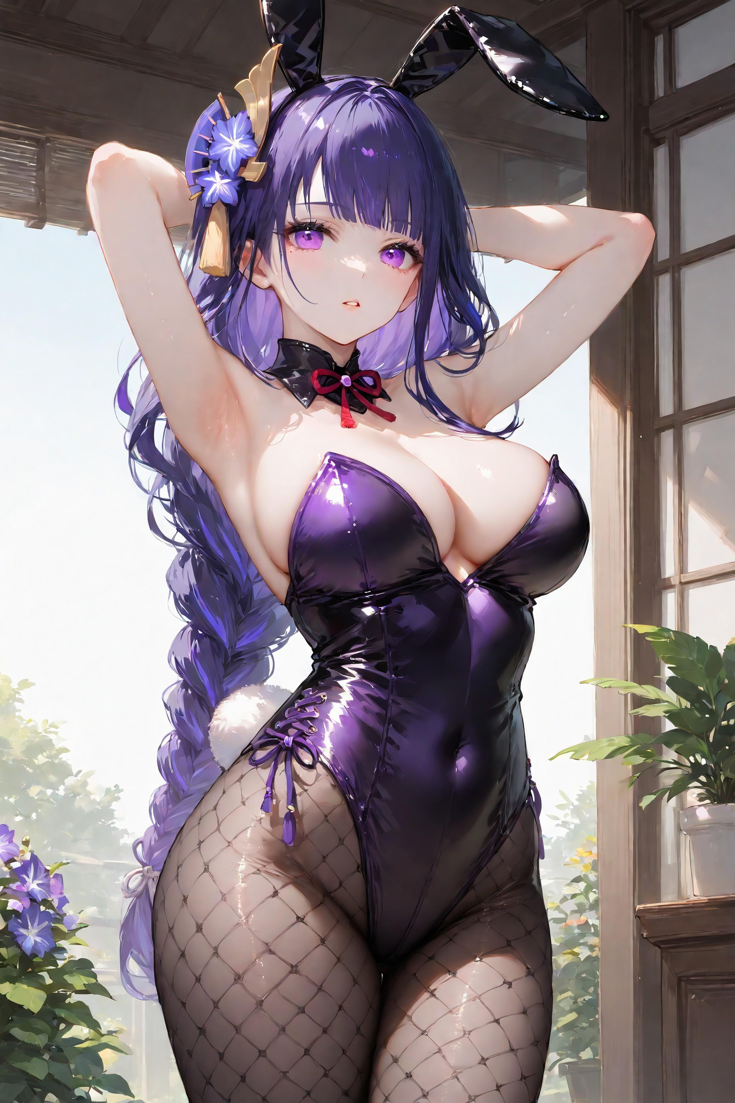 bright sky_雷電将軍 RaidenShogun Bunny Girl_126405876_p0