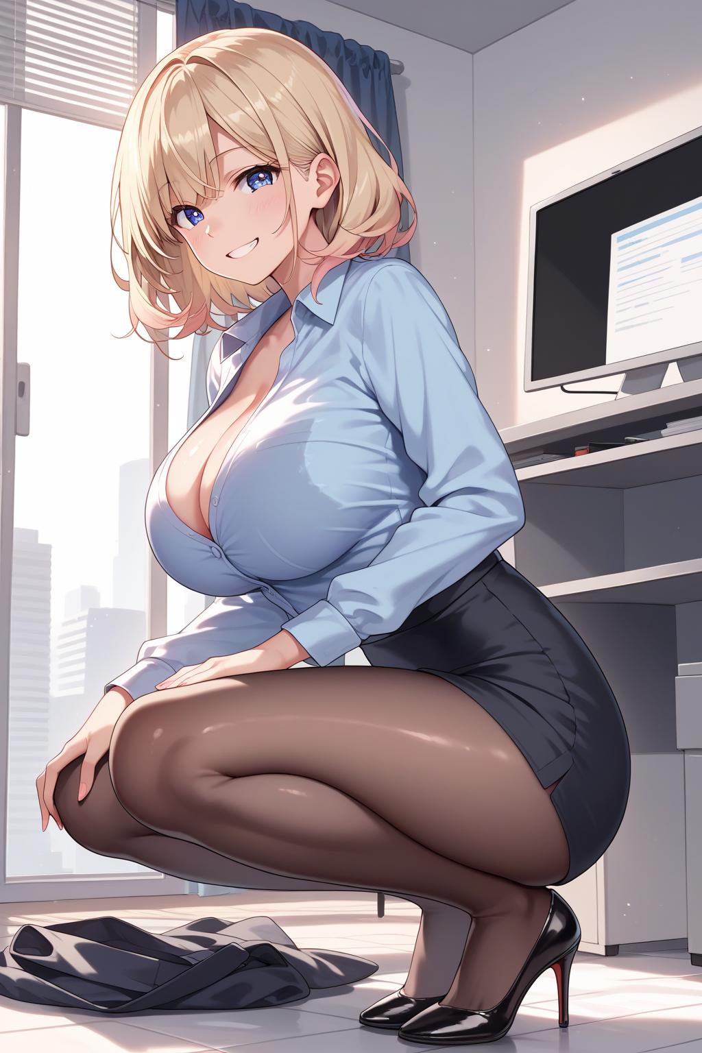 AIバブみ_黒パンスト美脚美女のAIイラスト_124873748_p2
