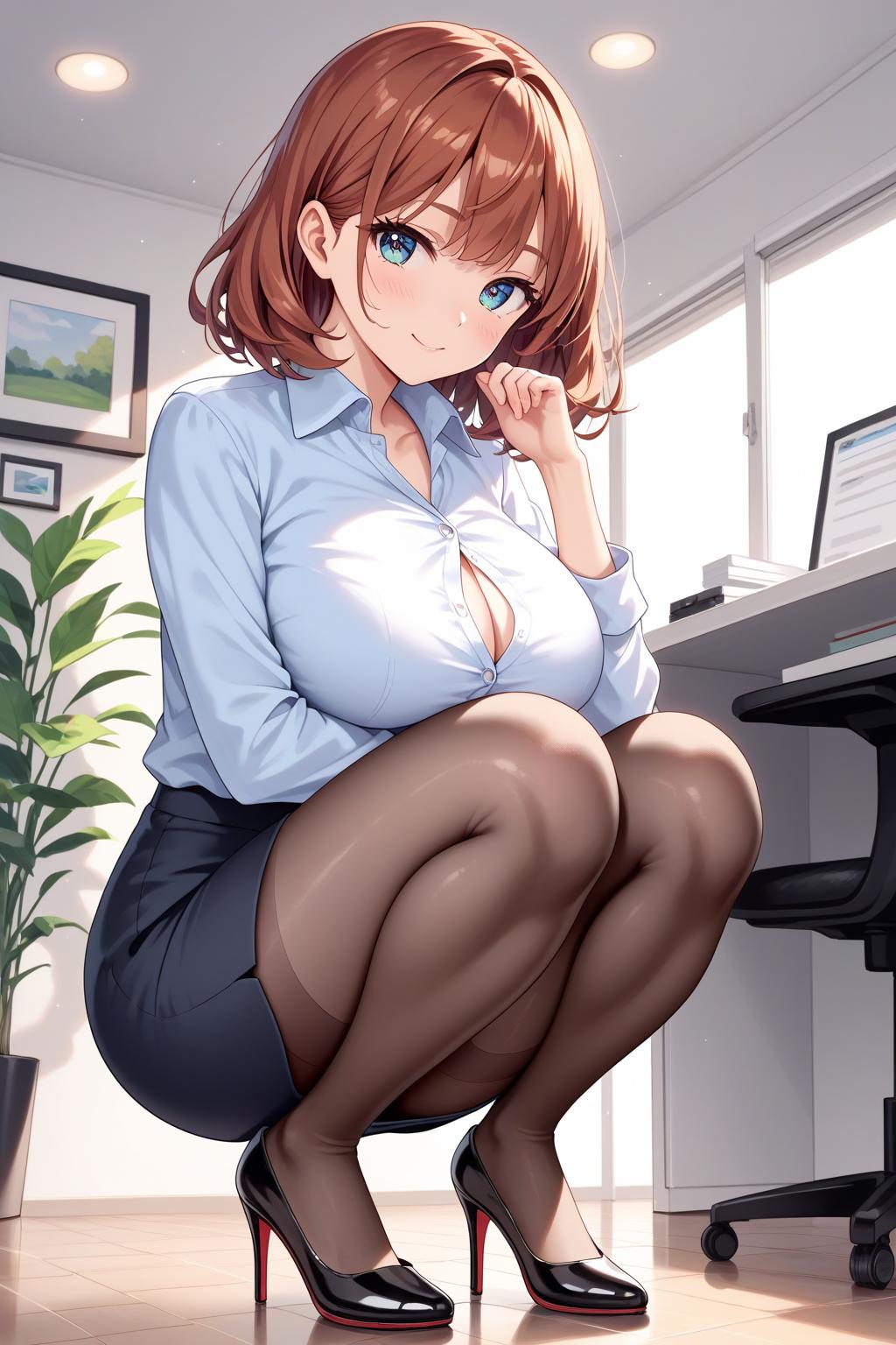 AIバブみ_黒パンスト美脚美女のAIイラスト_128783421_p1