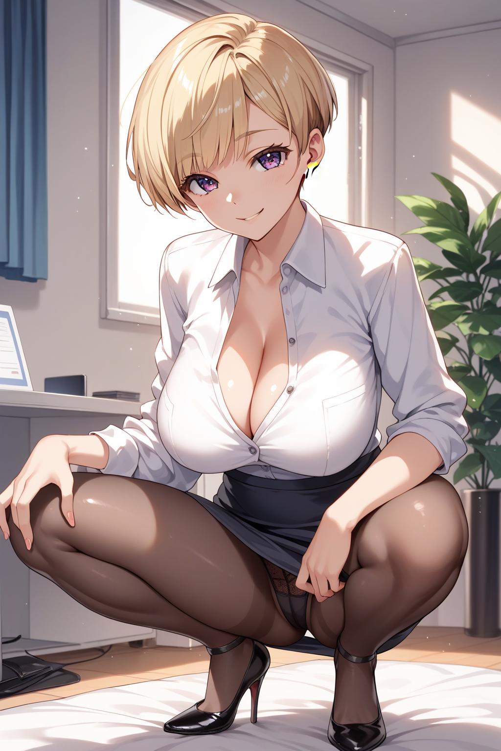 AIバブみ_黒パンスト美脚美女のAIイラスト_128954531_p0