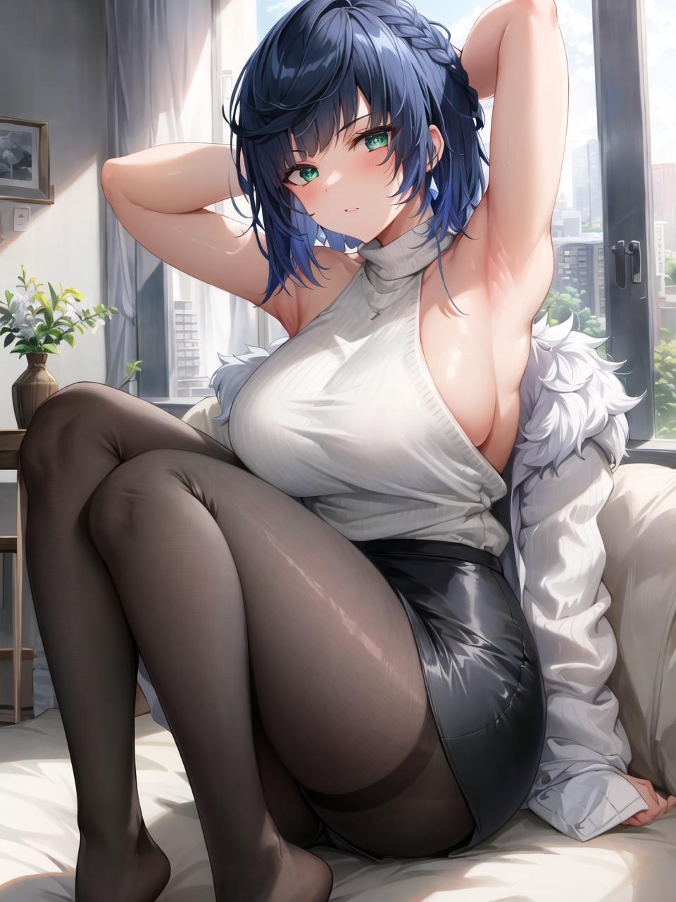 Apel ｜ AI Art_Office Lady ／／ Yelan_105071492_p2