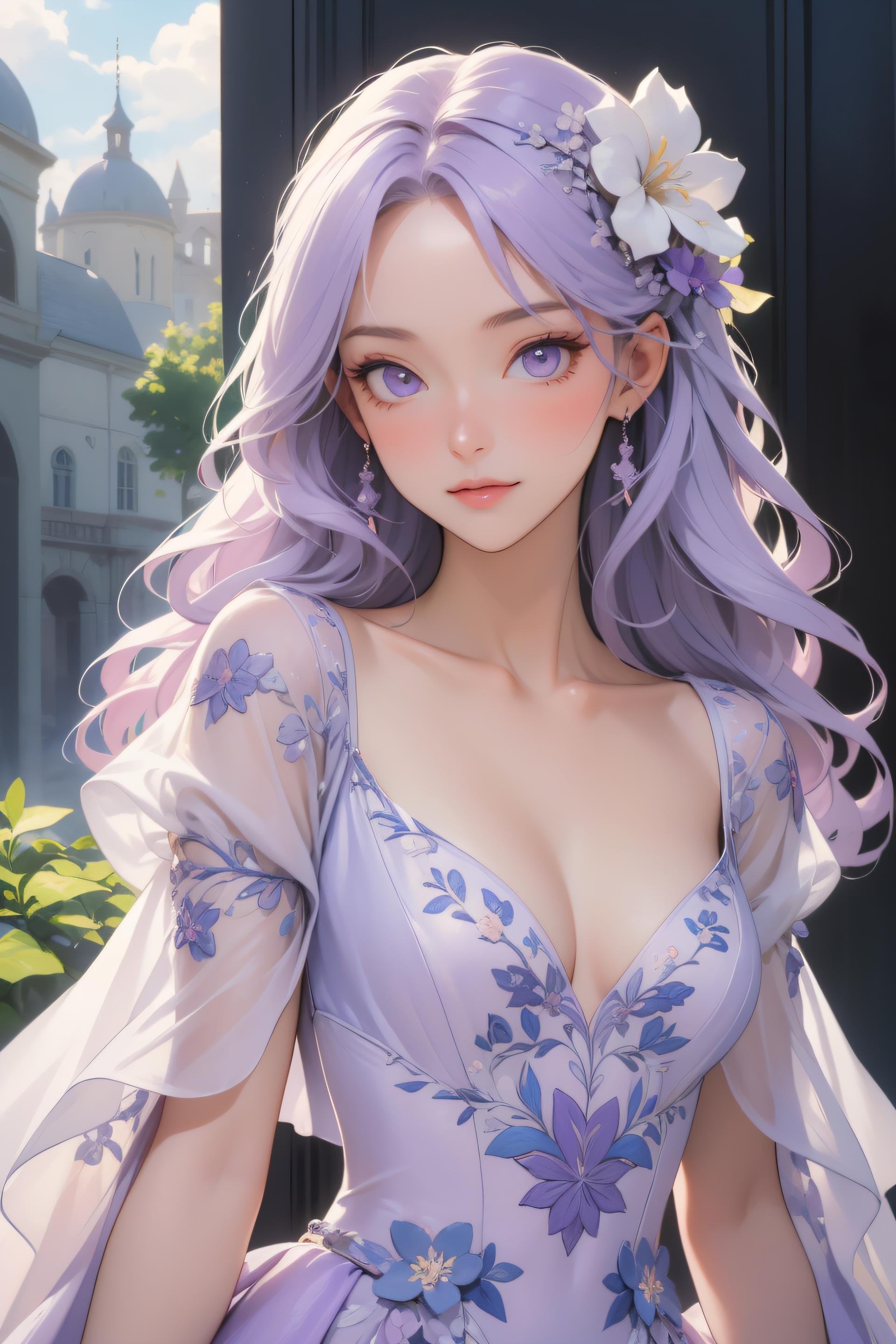 Sunday_Wang_紫发_柔美泡泡袖裙_117568267_p2