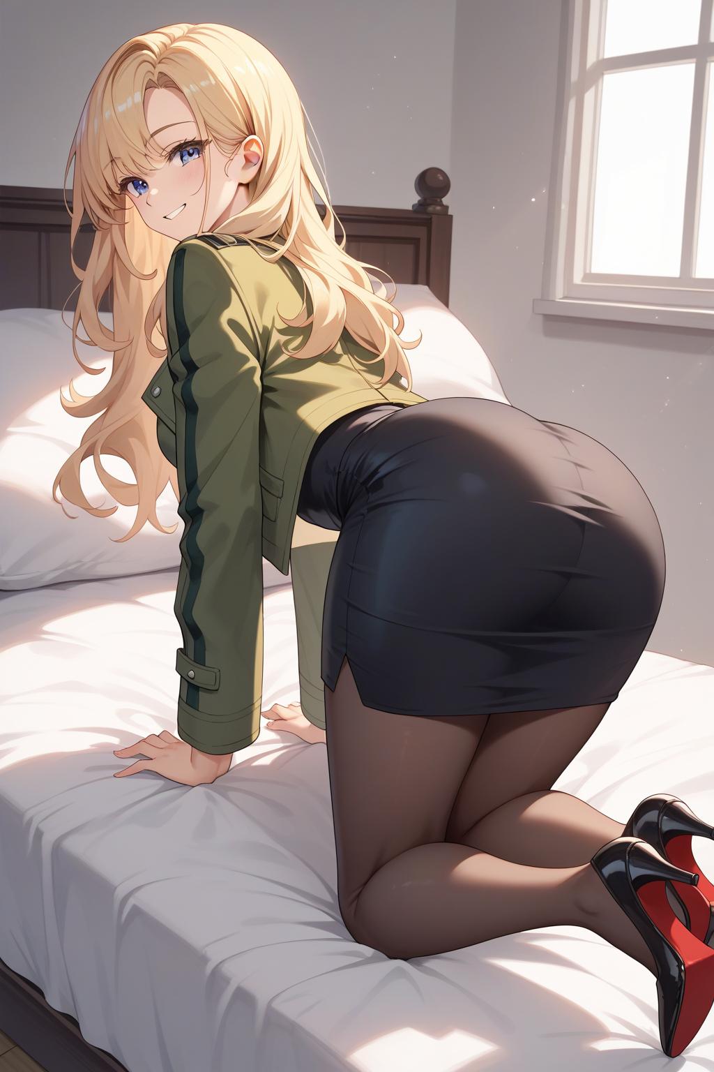 AIバブみ_黒パンスト美脚美女のAIイラスト_128110559_p0