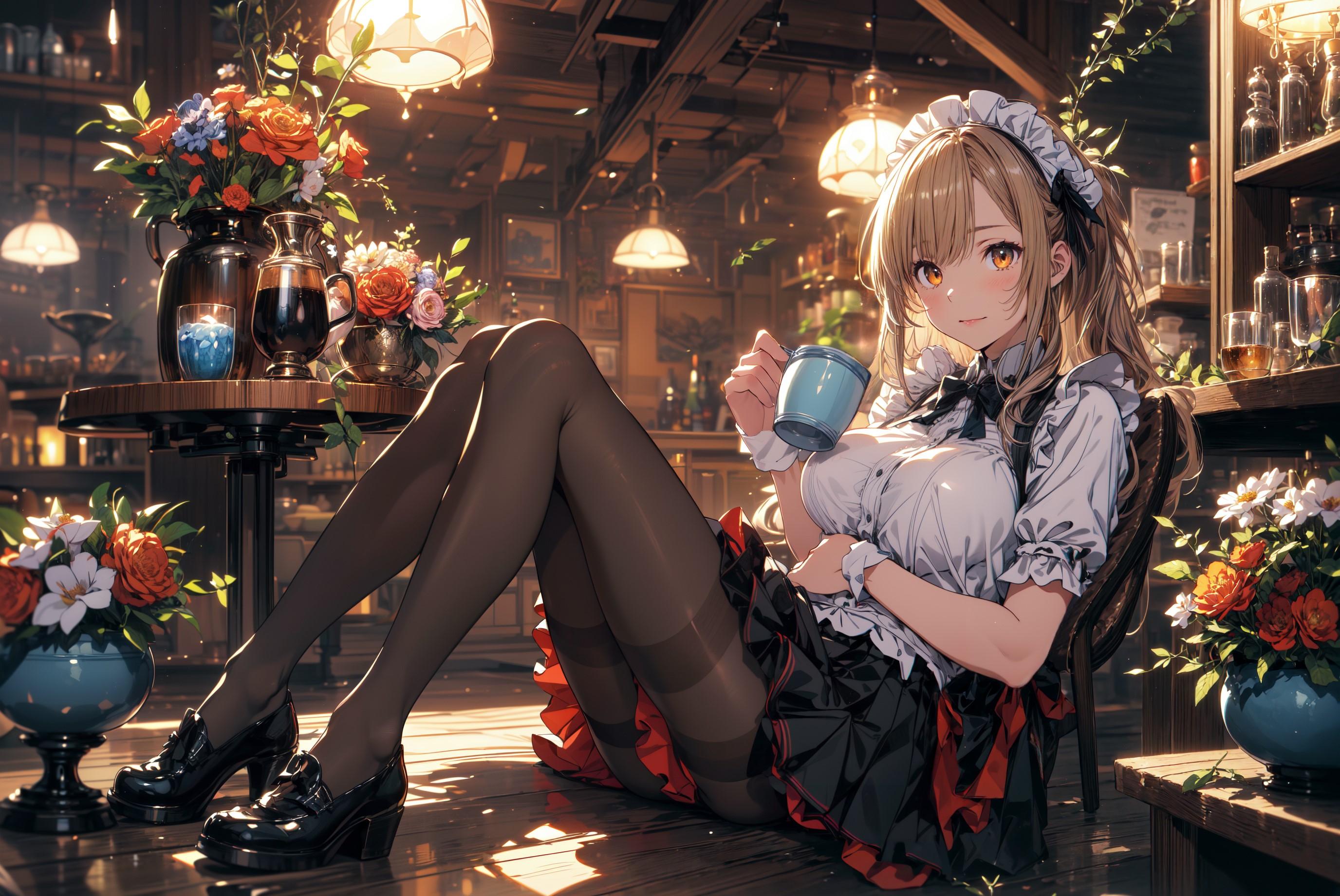 KuroiKensh1KRT_メイドさんの一休み_113735490_p0
