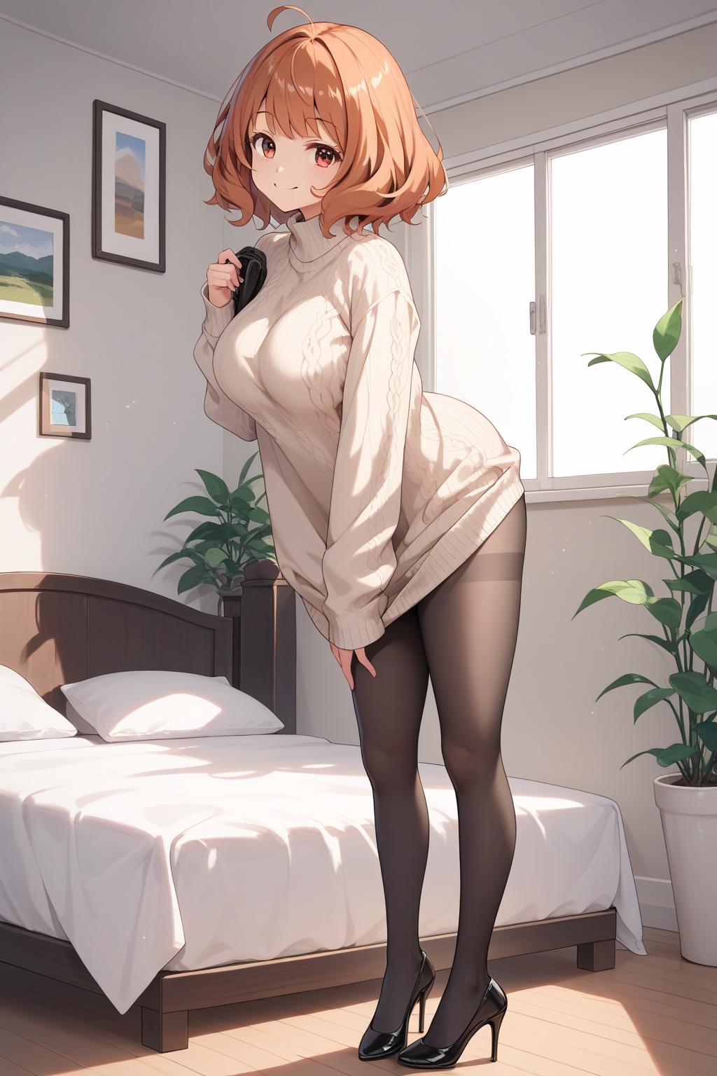AIバブみ_黒パンスト美脚美女のAIイラスト_124399963_p0