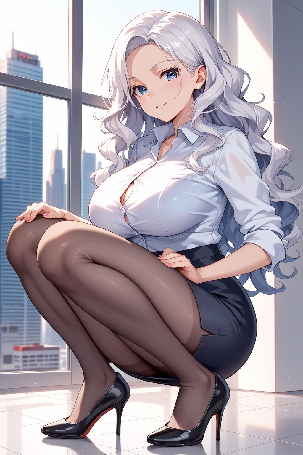 AIバブみ_黒パンスト美脚美女のAIイラスト_122853126_p0