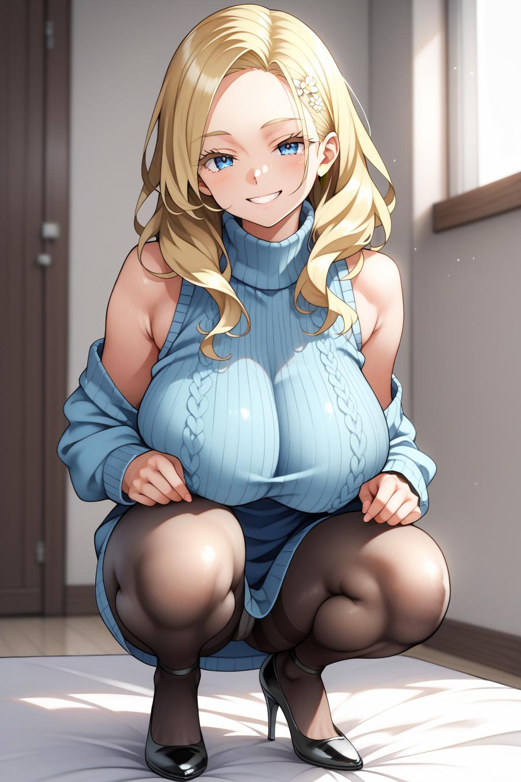 AIバブみ_黒パンスト美脚美女のAIイラスト_126280494_p0