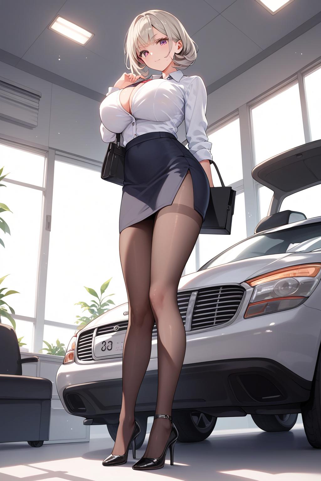 AIバブみ_黒パンスト美脚美女のAIイラスト_128783421_p0
