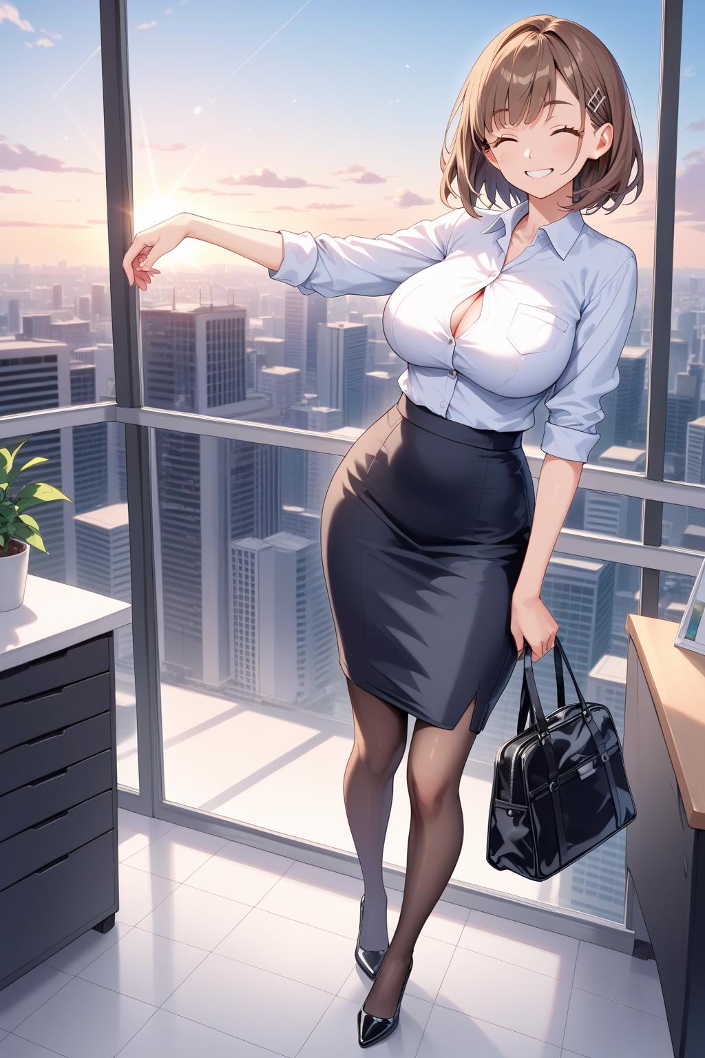 AIバブみ_黒パンスト美脚美女のAIイラスト_128743551_p1