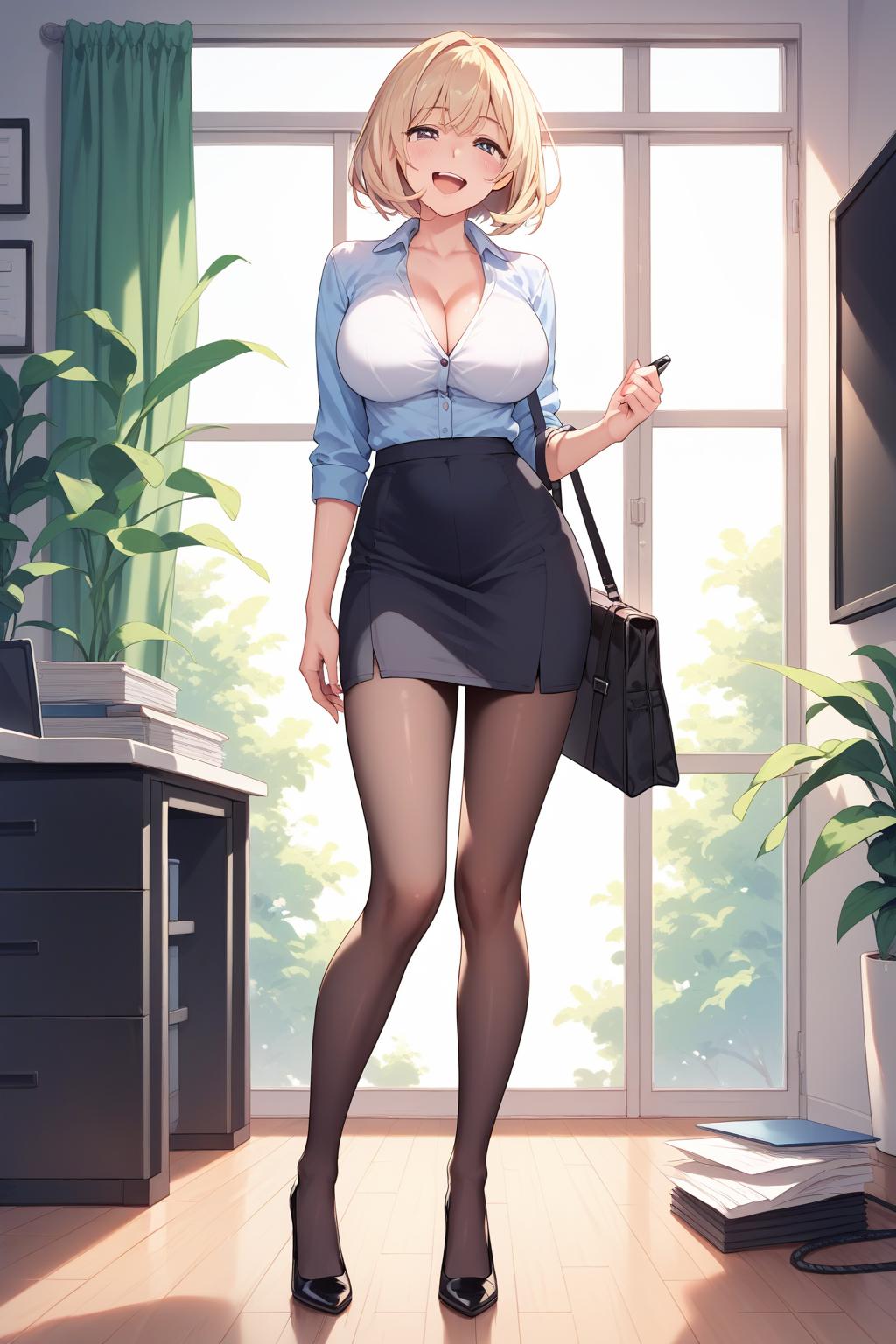 AIバブみ_黒パンスト美脚美女のAIイラスト_128886370_p1