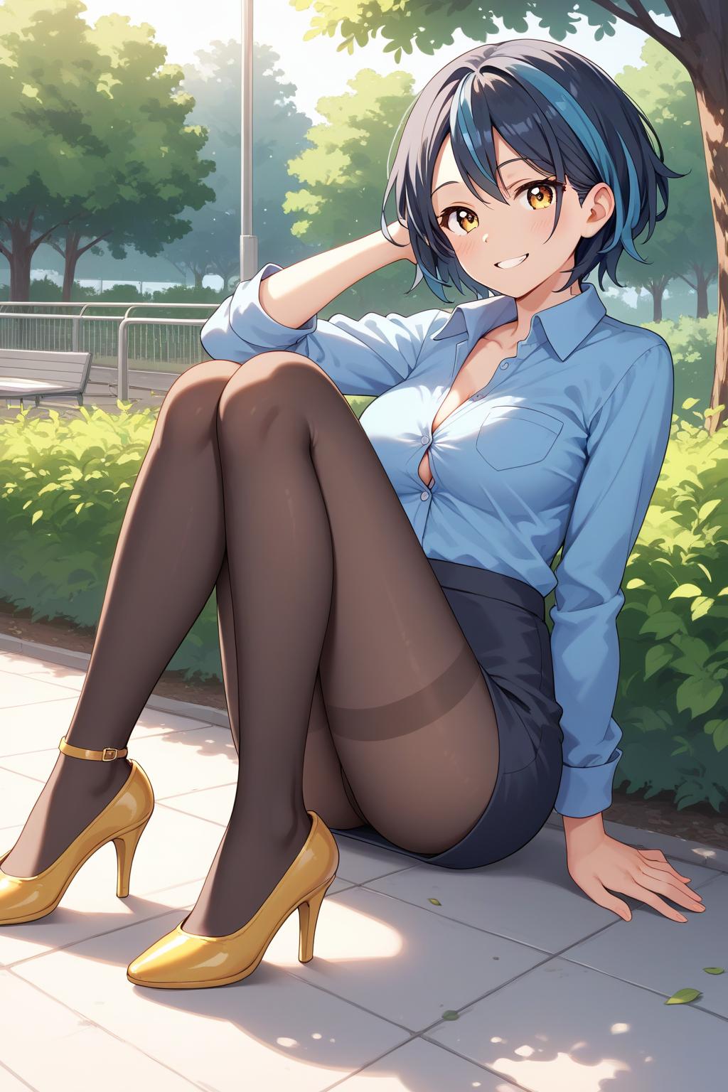 AIバブみ_黒パンスト美脚美女のAIイラスト_125464281_p2