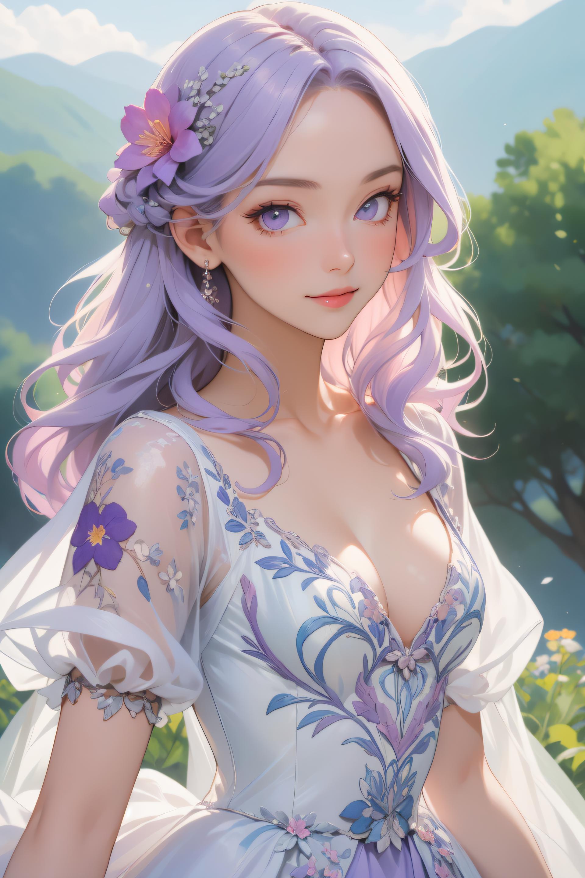 Sunday_Wang_紫发_柔美泡泡袖裙_117568267_p3