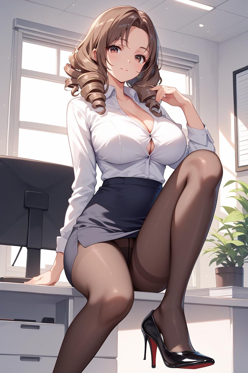 AIバブみ_黒パンスト美脚美女のAIイラスト_127838085_p2