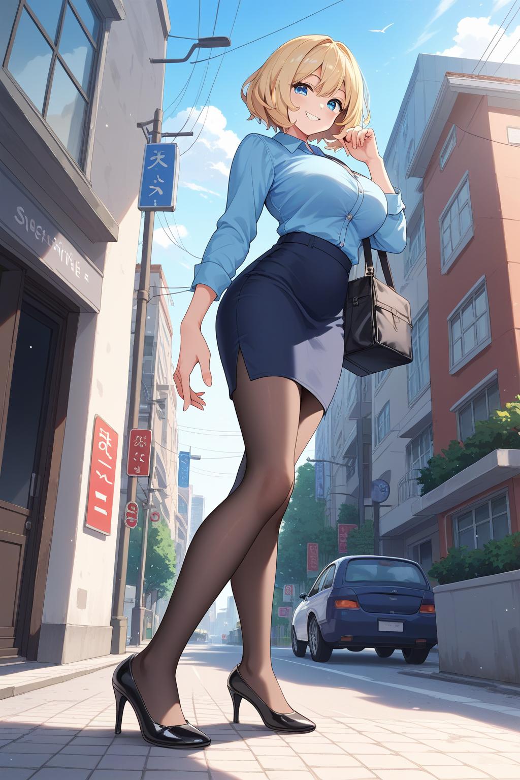 AIバブみ_黒パンスト美脚美女のAIイラスト_128176878_p1