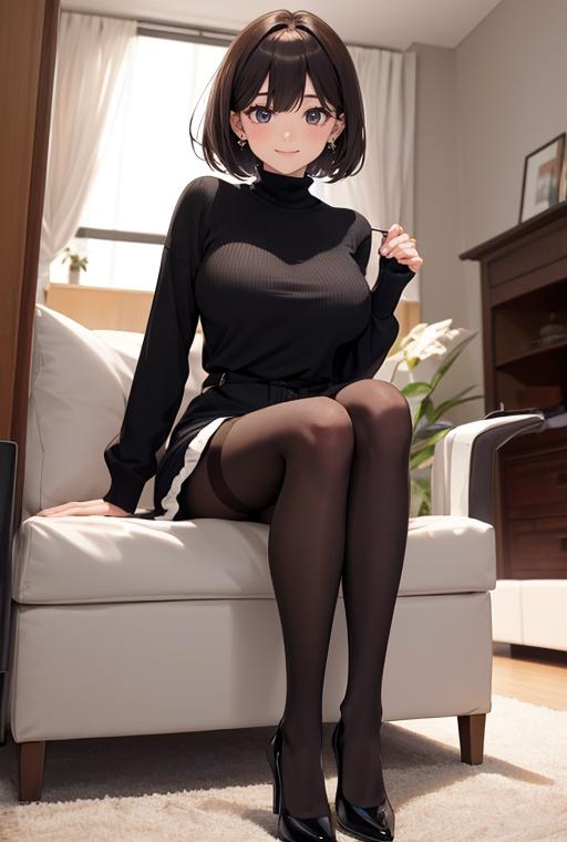 AIバブみ_黒パンスト美脚美女のAIイラスト_120056384_p0