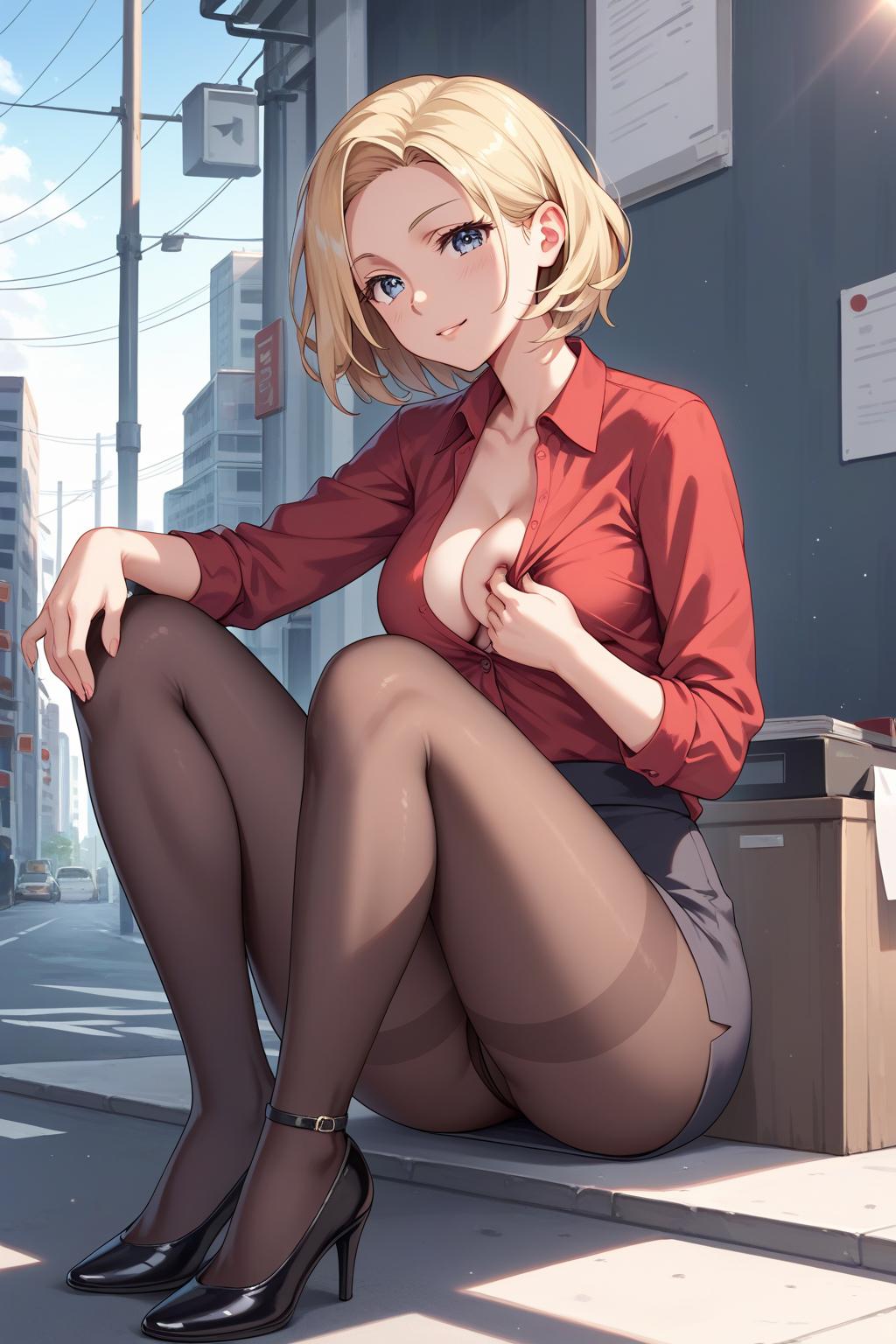 AIバブみ_黒パンスト美脚美女のAIイラスト_128426141_p1
