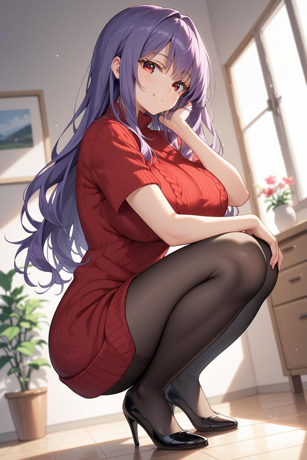AIバブみ_黒パンスト美脚美女のAIイラスト_128288490_p1