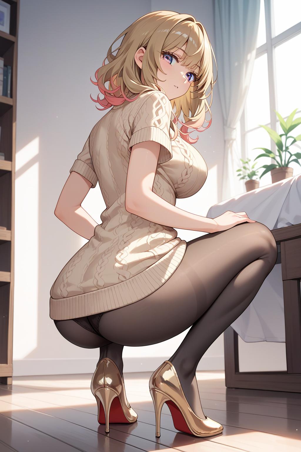 AIバブみ_黒パンスト美脚美女のAIイラスト_123102197_p2