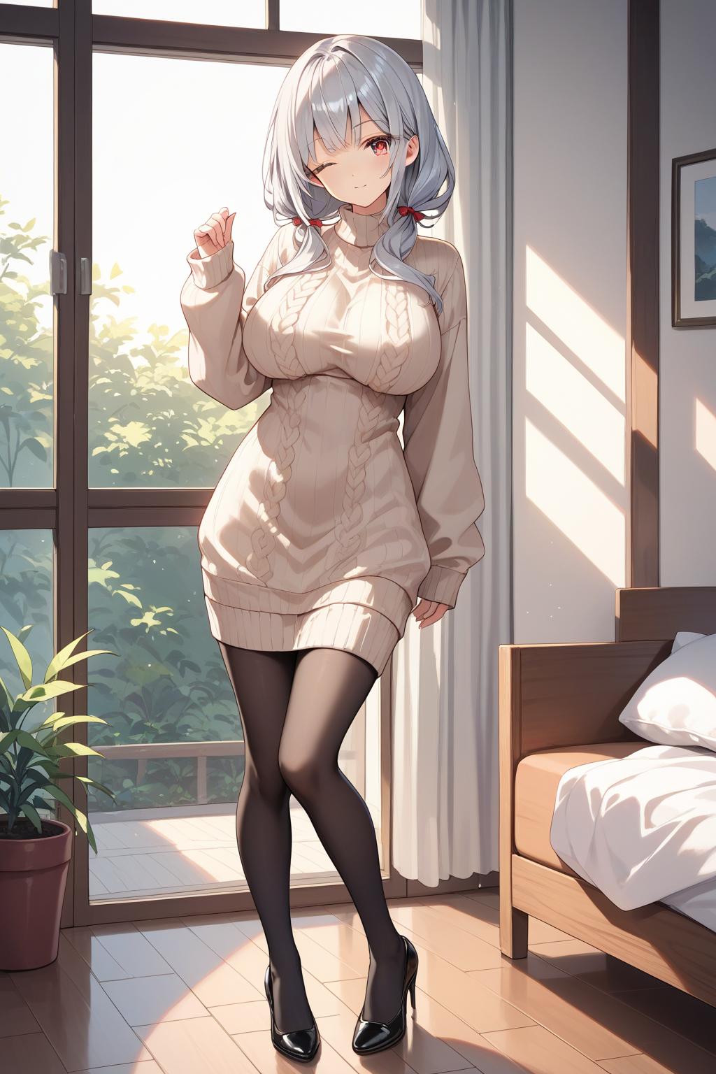 AIバブみ_黒パンスト美脚美女のAIイラスト_124952433_p2