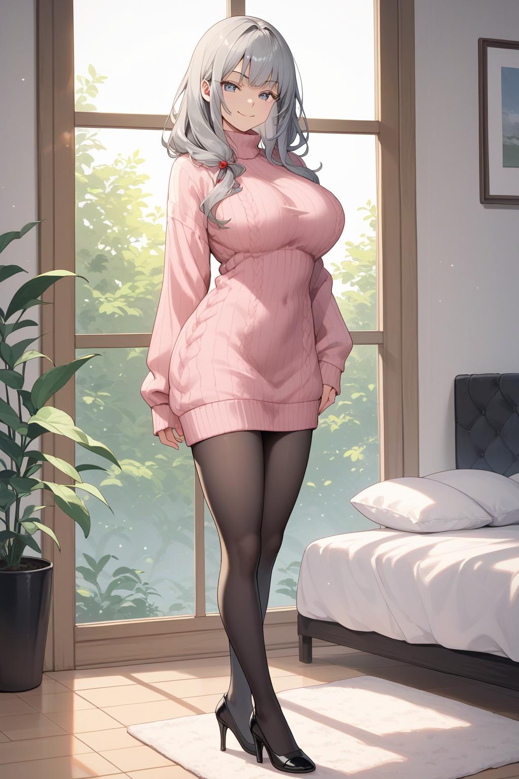 AIバブみ_黒パンスト美脚美女のAIイラスト_123870234_p2