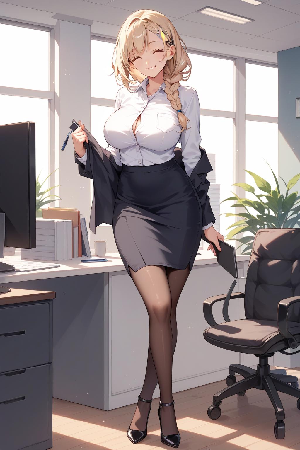 AIバブみ_黒パンスト美脚美女のAIイラスト_126867167_p0