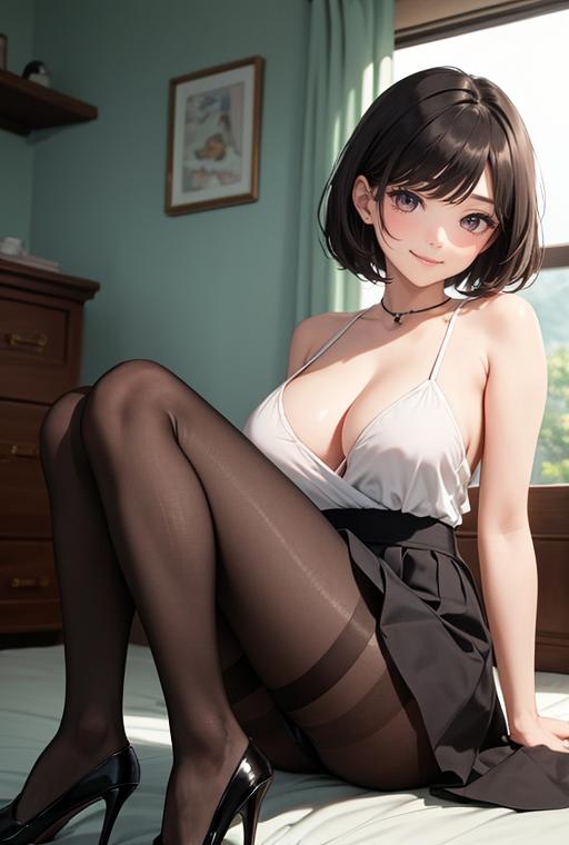 AIバブみ_黒パンスト美脚美女のAIイラスト_117588958_p0