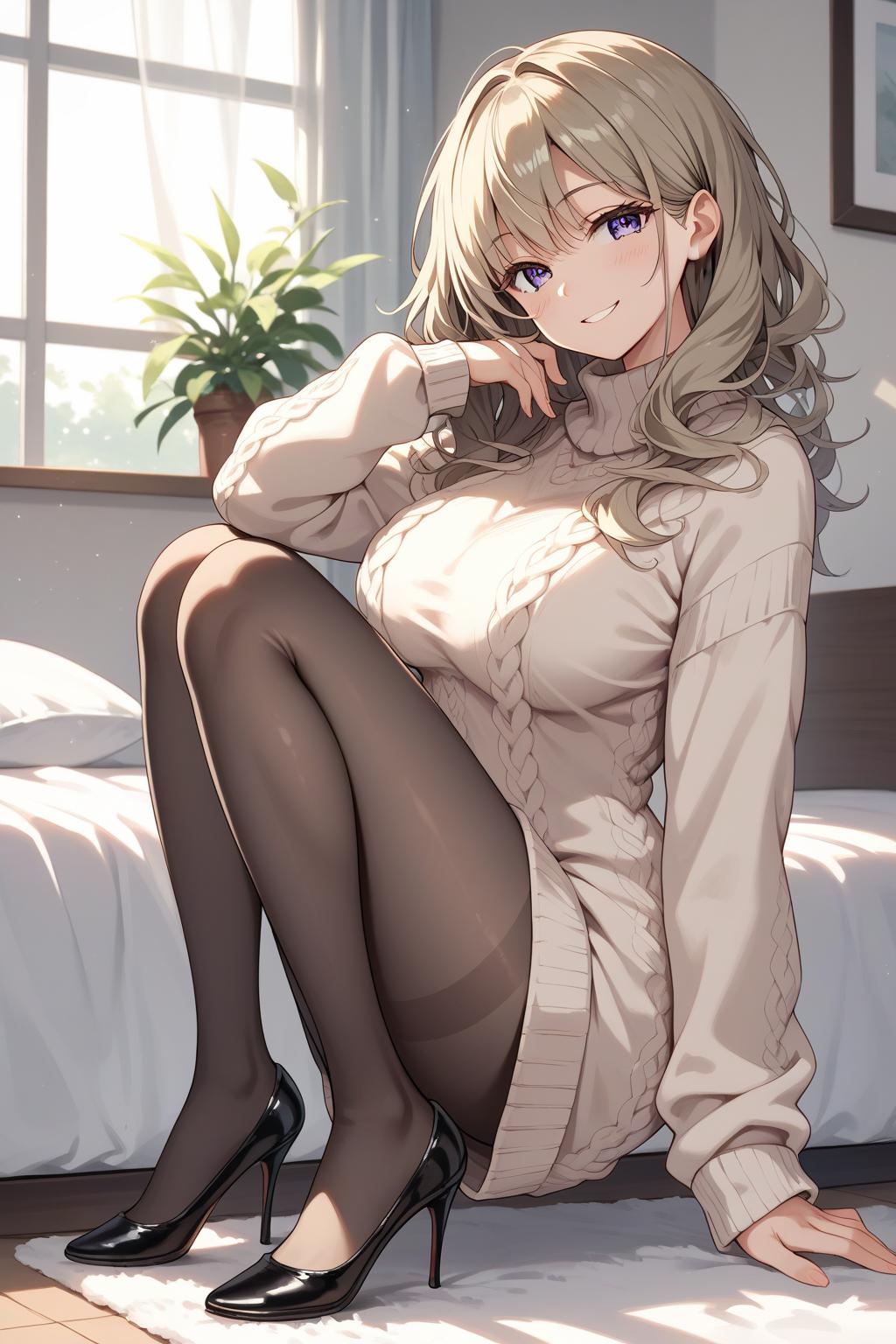 AIバブみ_黒パンスト美脚美女のAIイラスト_126252176_p2