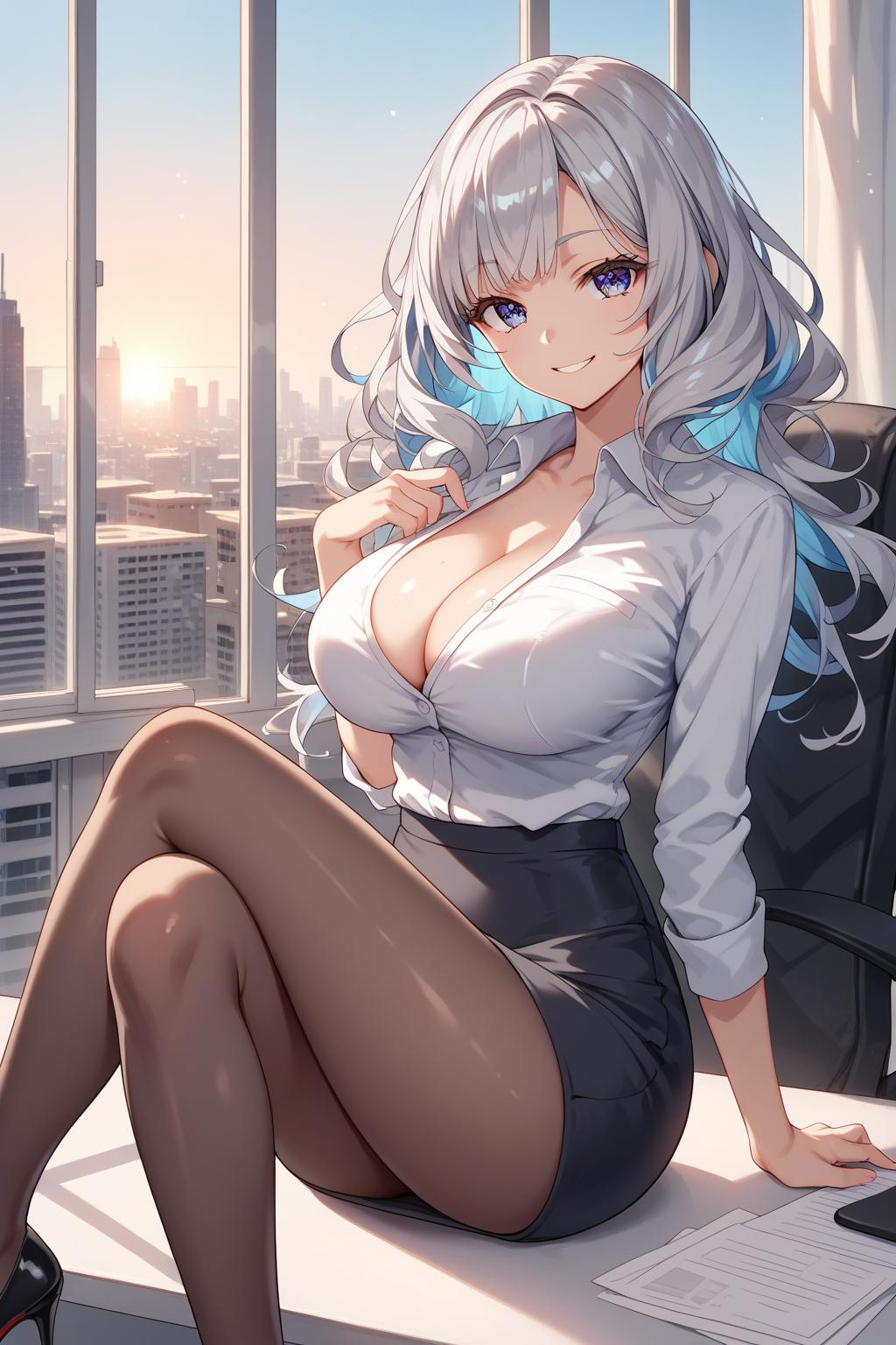 AIバブみ_黒パンスト美脚美女のAIイラスト_128001456_p2