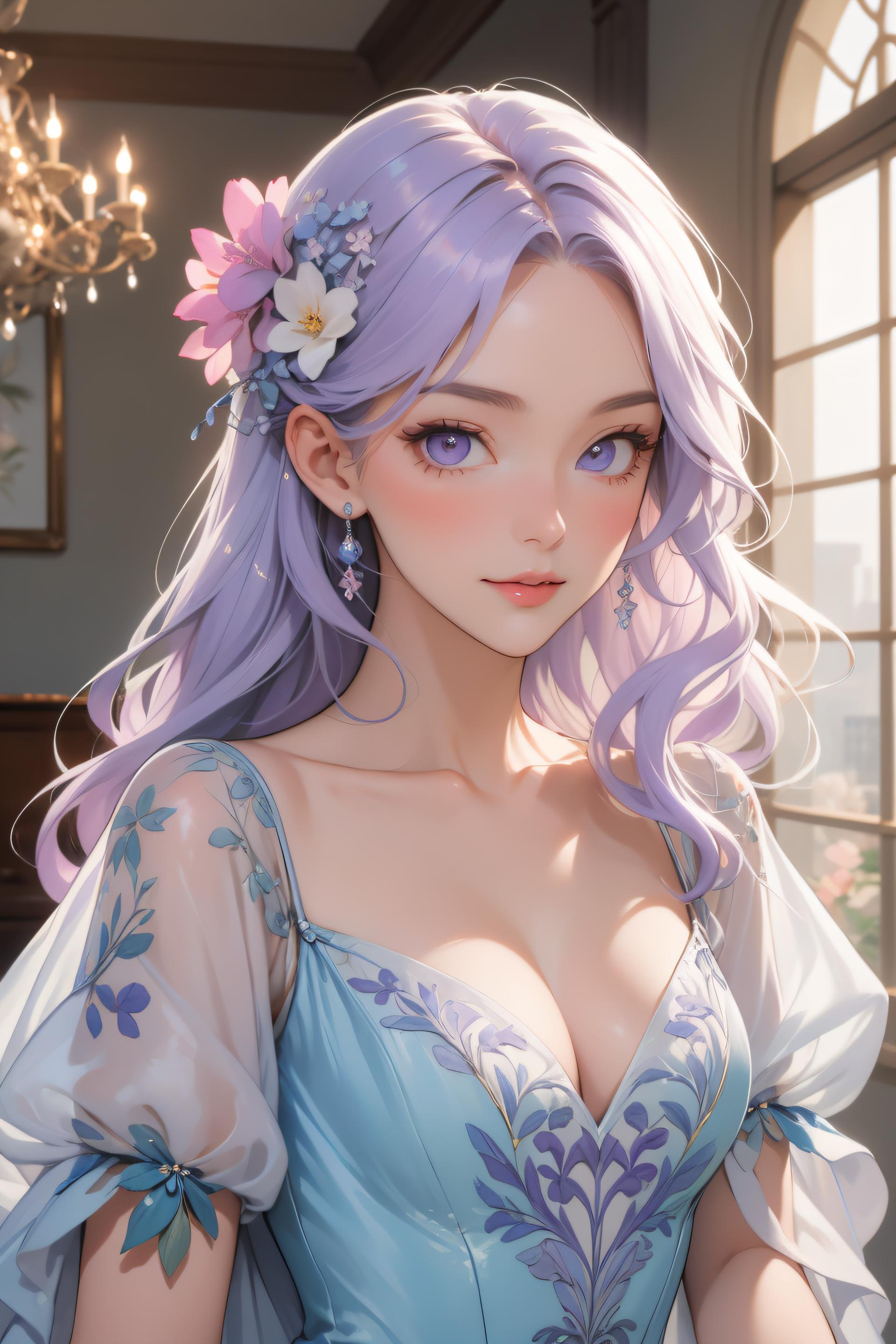 Sunday_Wang_紫发_柔美泡泡袖裙_117568267_p4