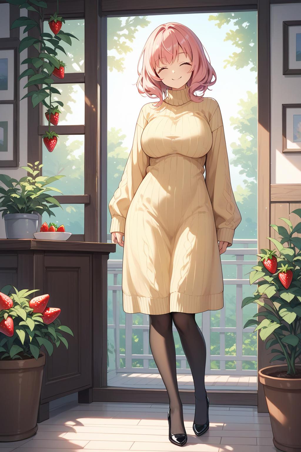 AIバブみ_黒パンスト美脚美女のAIイラスト_124686716_p1