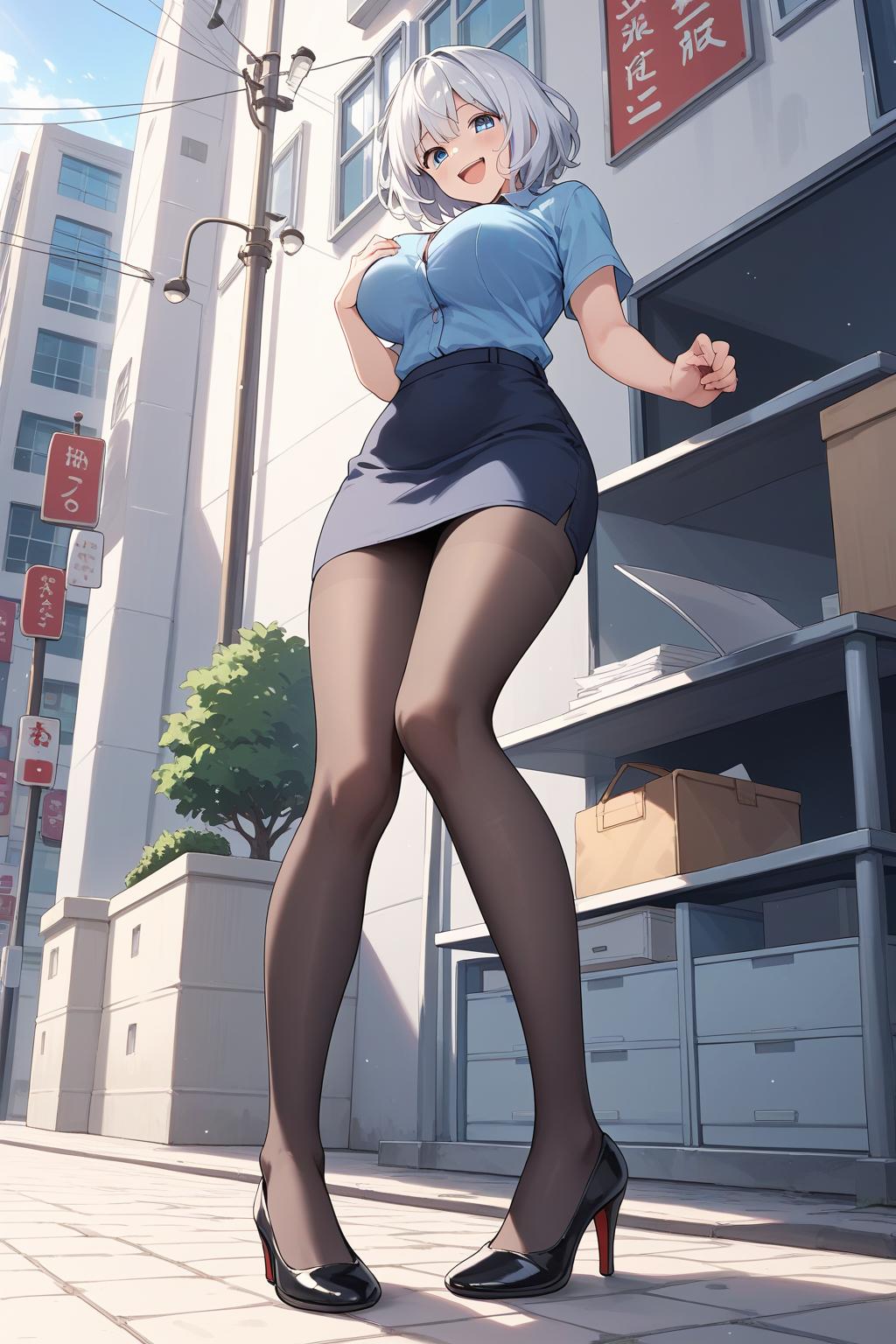 AIバブみ_黒パンスト美脚美女のAIイラスト_128322512_p1