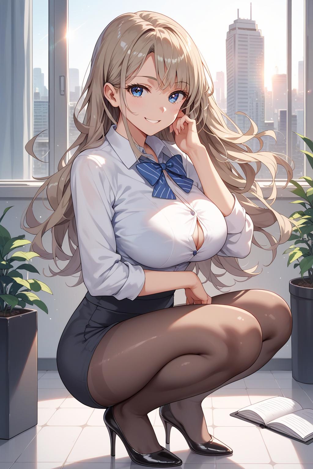 AIバブみ_黒パンスト美脚美女のAIイラスト_127482401_p2
