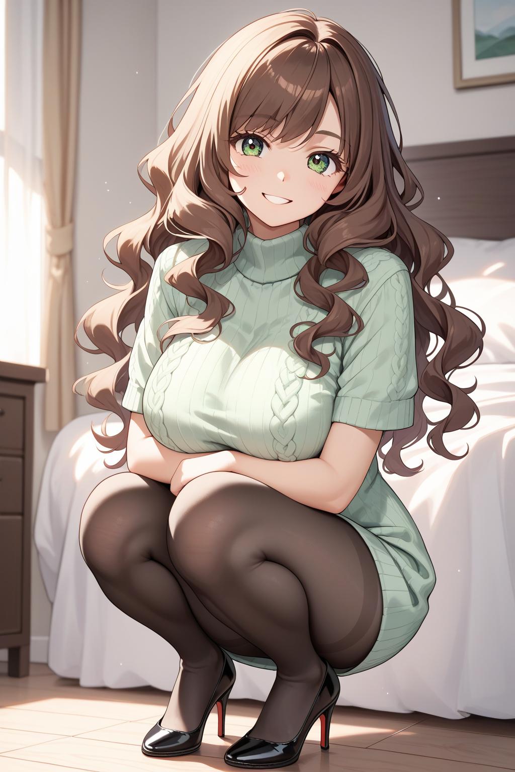 AIバブみ_黒パンスト美脚美女のAIイラスト_125048823_p0