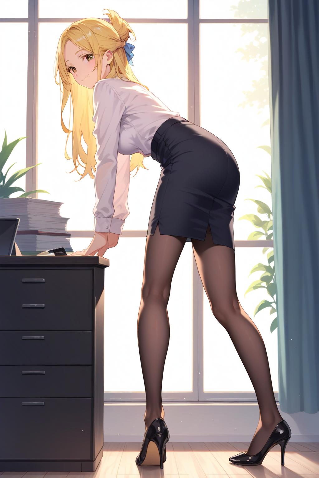 AIバブみ_黒パンスト美脚美女のAIイラスト_129136812_p2