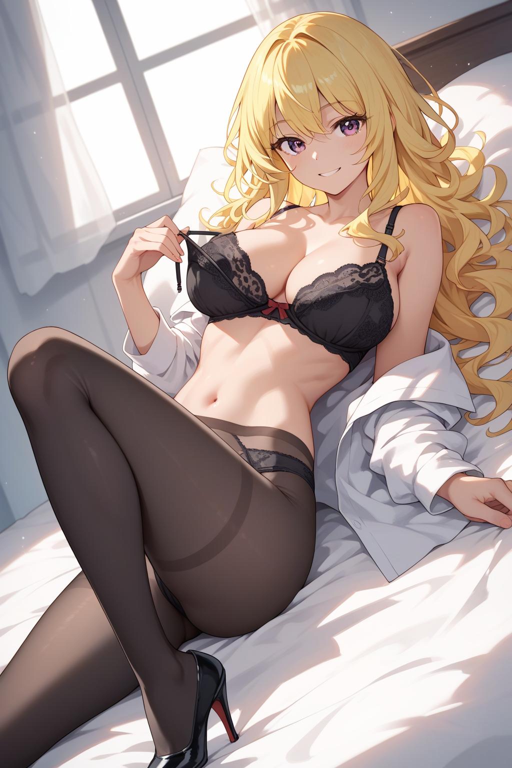 AIバブみ_黒パンスト美脚美女のAIイラスト_129036799_p0