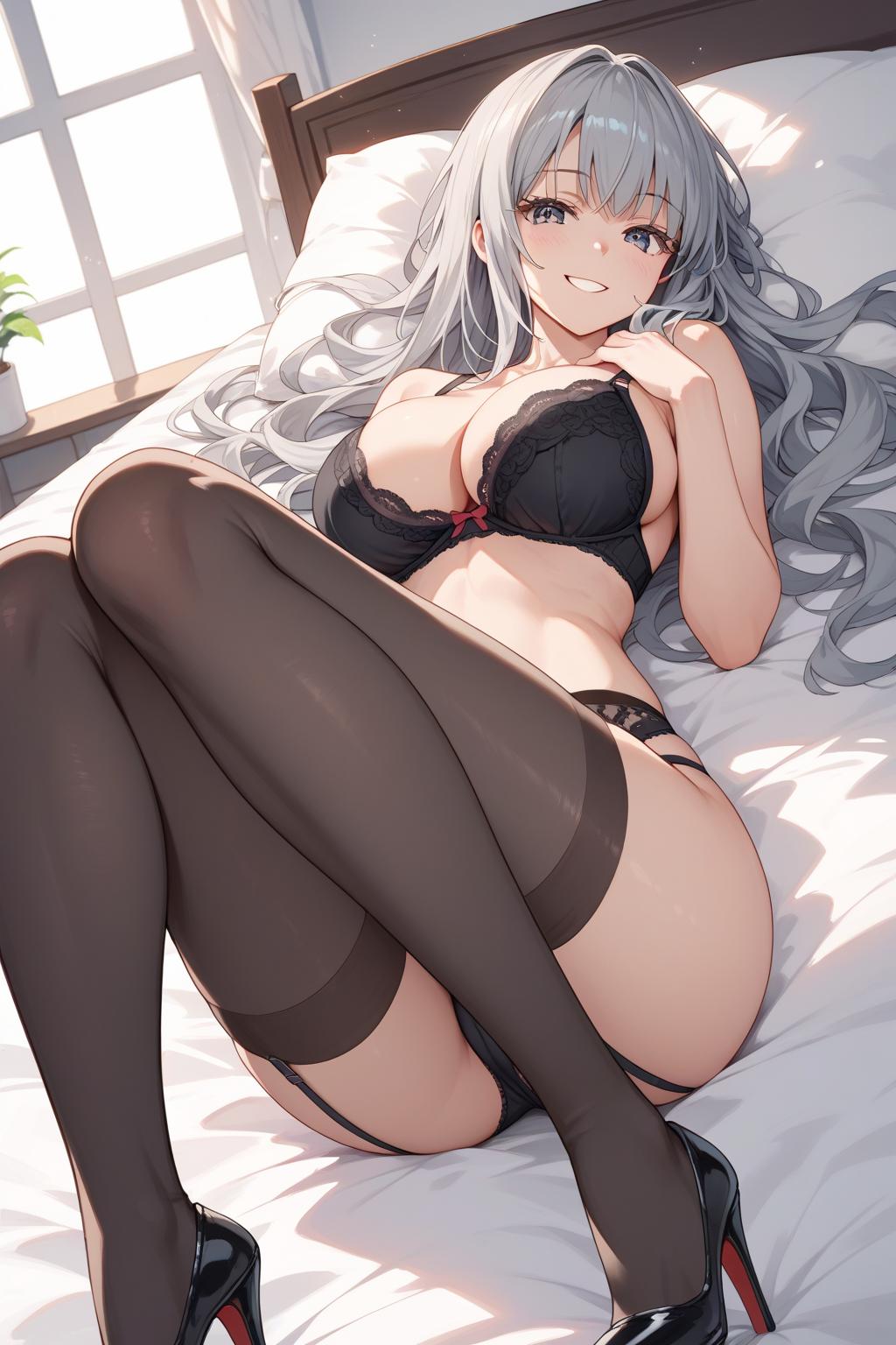 AIバブみ_黒パンスト美脚美女のAIイラスト_129067669_p2
