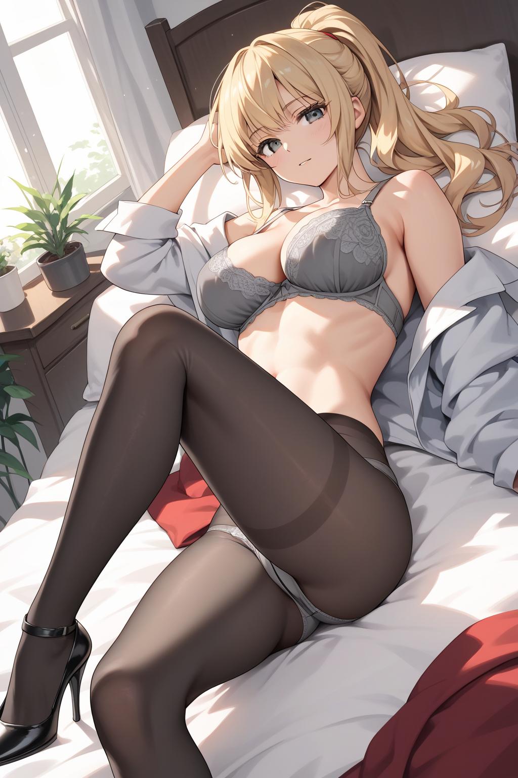 AIバブみ_黒パンスト美脚美女のAIイラスト_129032574_p0