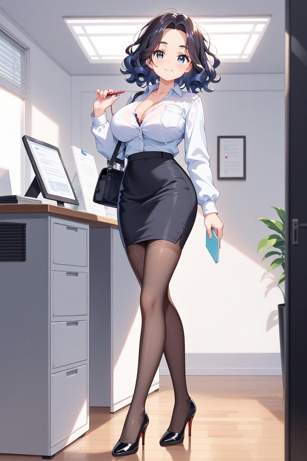 AIバブみ_黒パンスト美脚美女のAIイラスト_129165171_p1