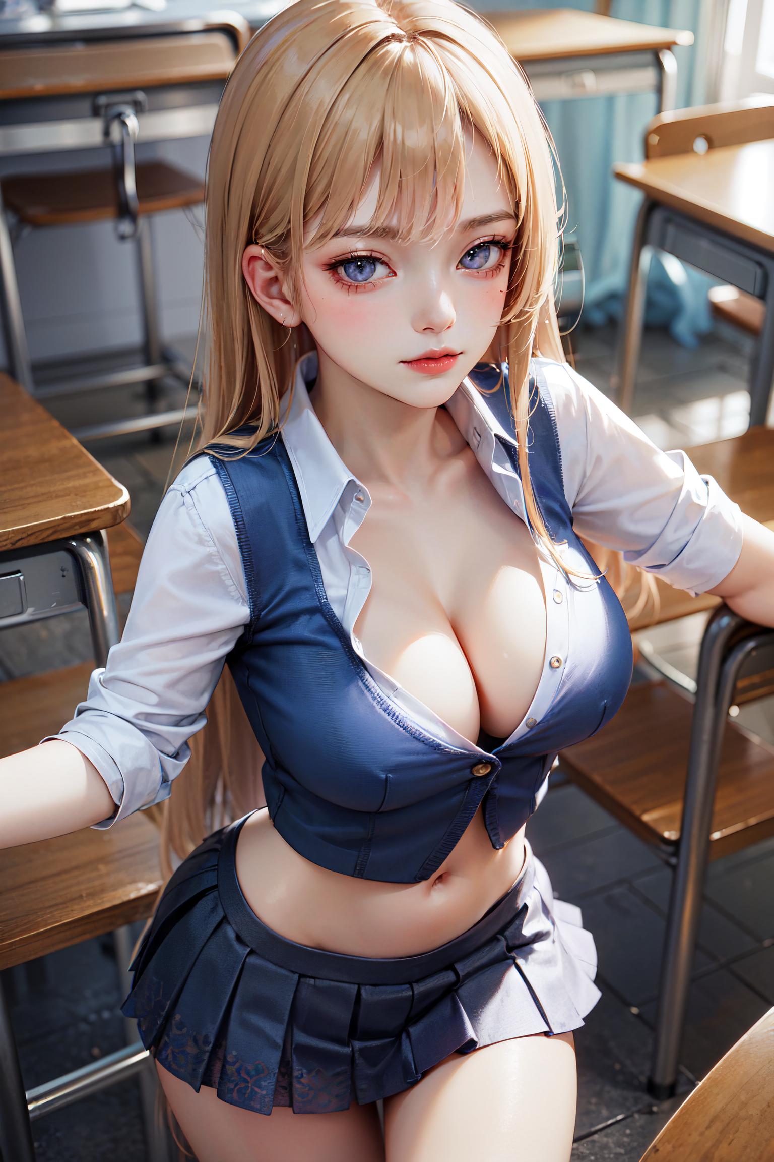 Mejiru_女同学把我带到空无一人的教室里_107902358_p2