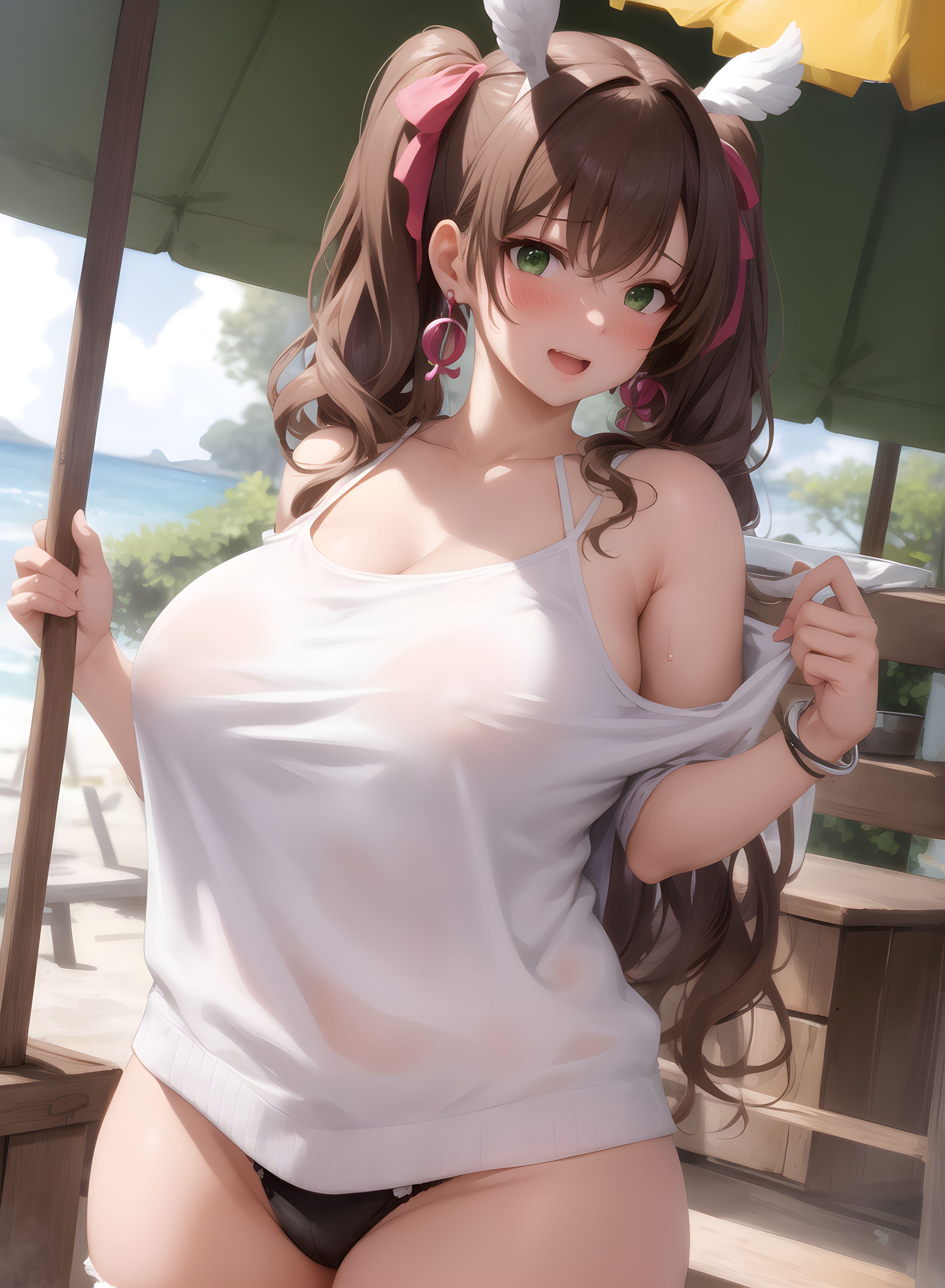 AI-Generator_【AI】茶髪碧眼少女／私服／透け服／爆乳２_112216020_p20