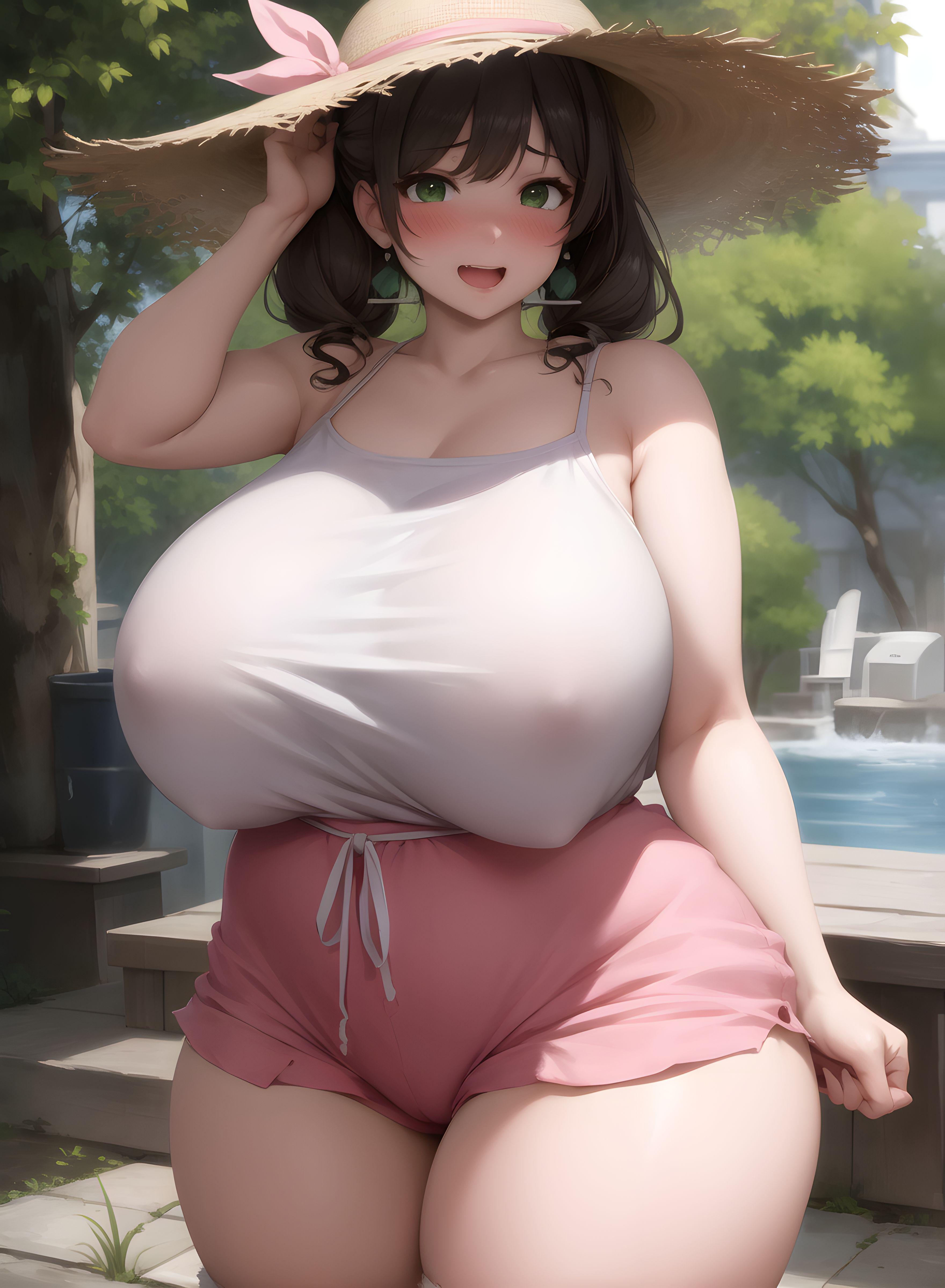 AI-Generator_【AI】茶髪碧眼少女／私服／透け服／爆乳_112075790_p25