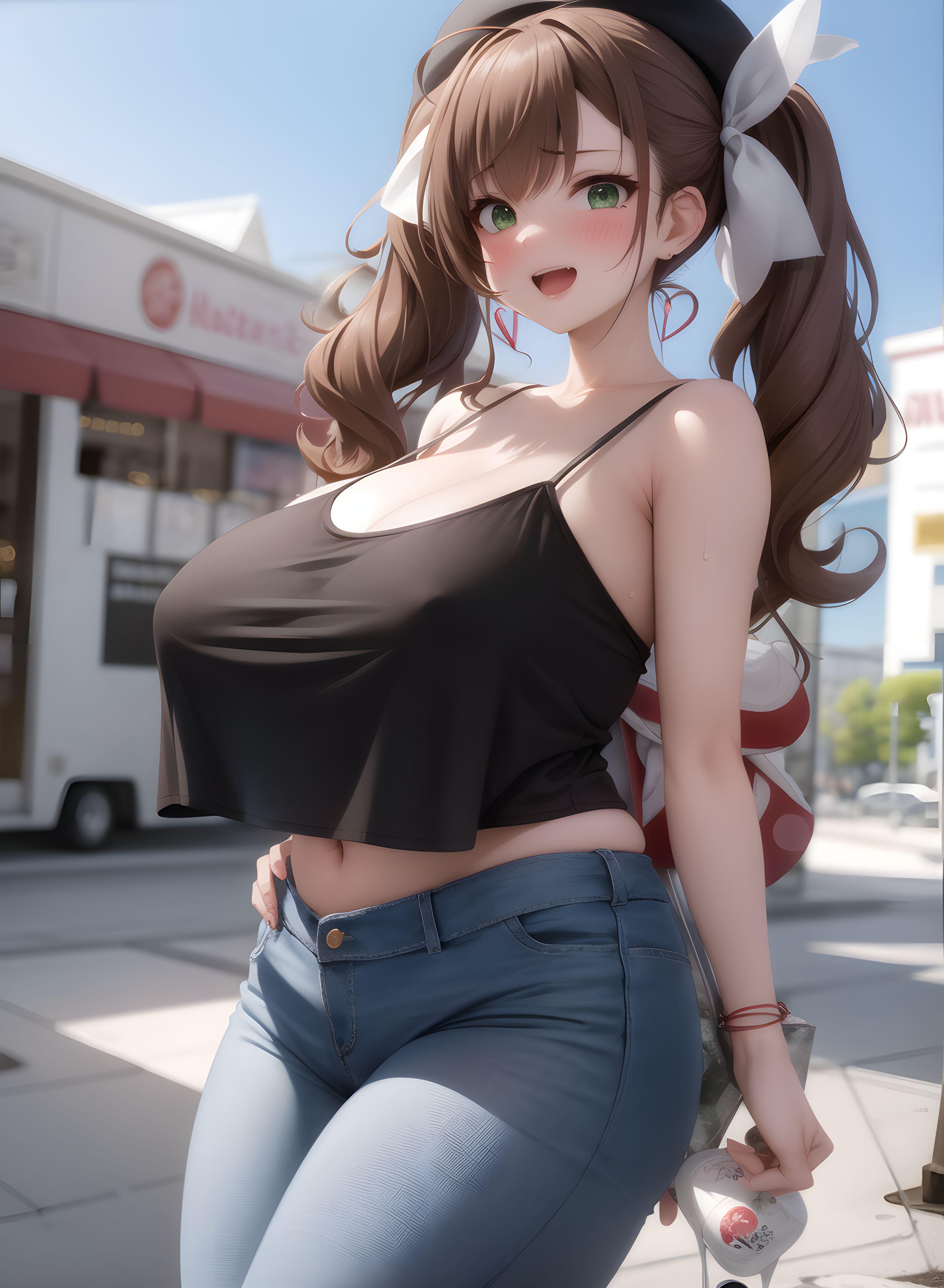 AI-Generator_【AI】茶髪碧眼少女／私服／透け服／爆乳２_112216020_p2