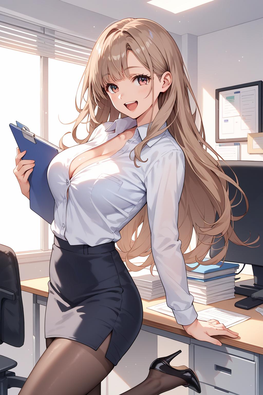AIバブみ_黒パンスト美脚美女のAIイラスト_129238647_p1