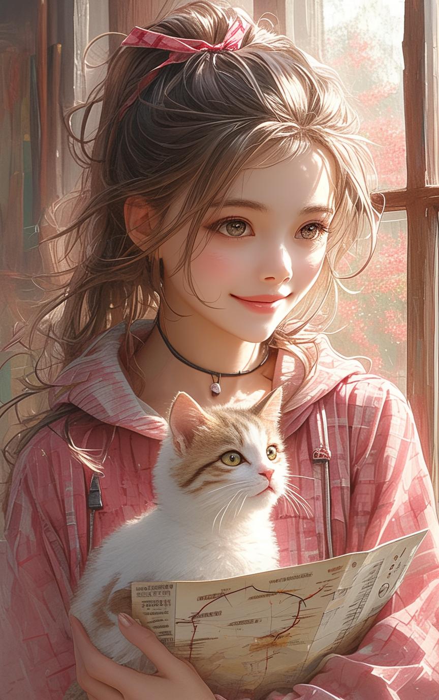 Natsuki_俏丽な少女と彼女のいたずらっ子の猫_117863881_p6