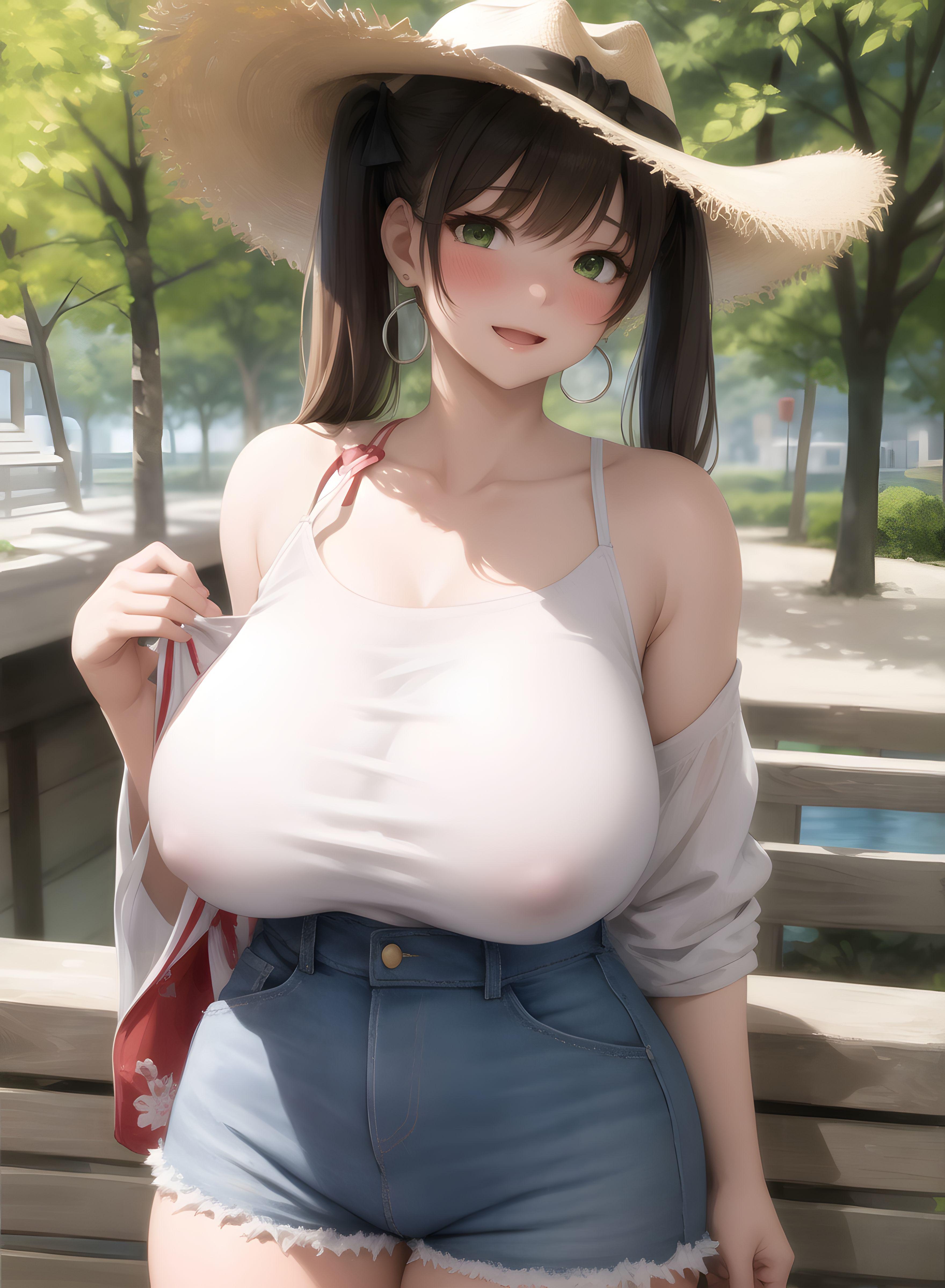 AI-Generator_【AI】茶髪碧眼少女／私服／透け服／爆乳_112075790_p9