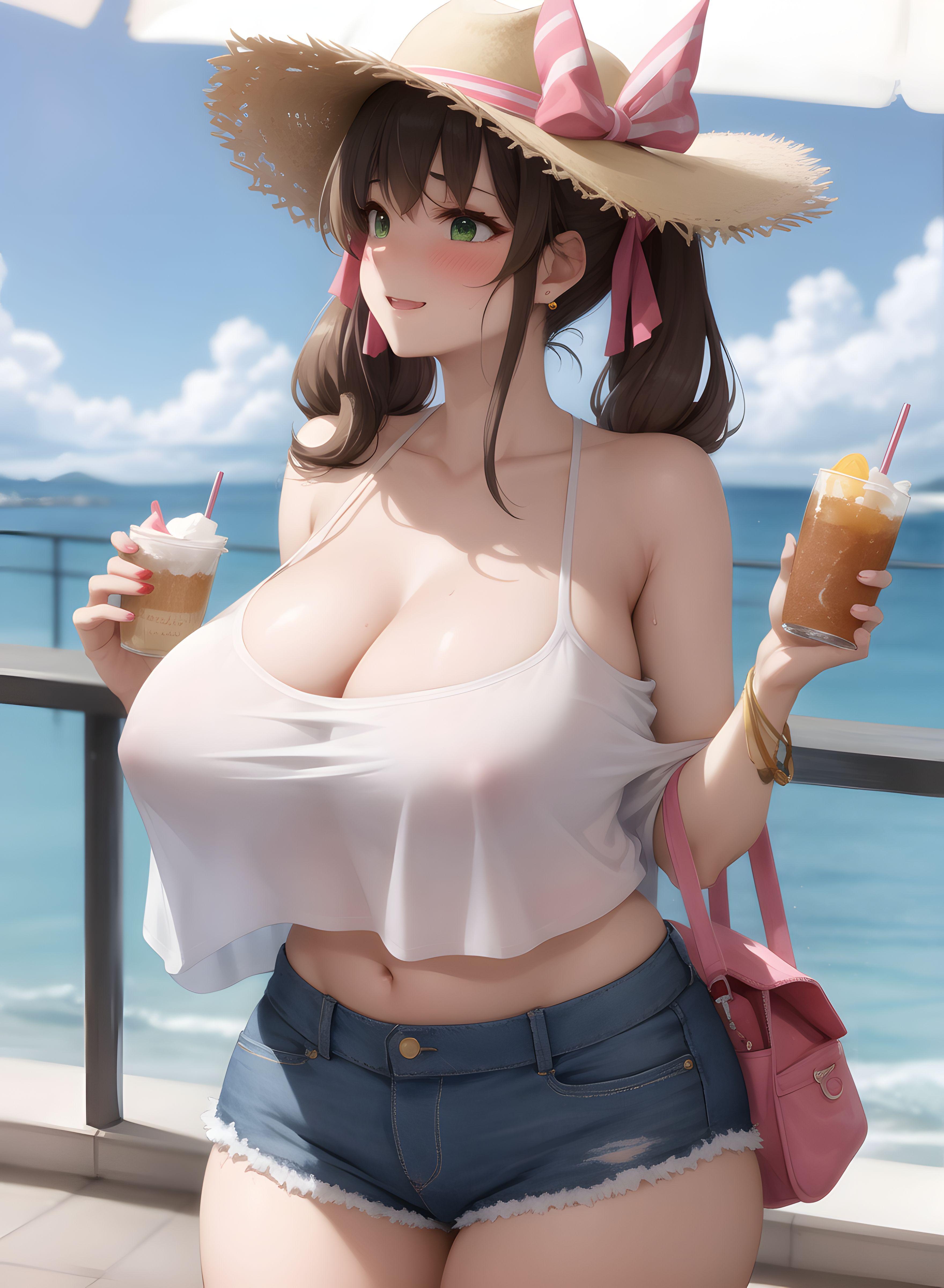 AI-Generator_【AI】茶髪碧眼少女／私服／透け服／爆乳３_112241774_p36