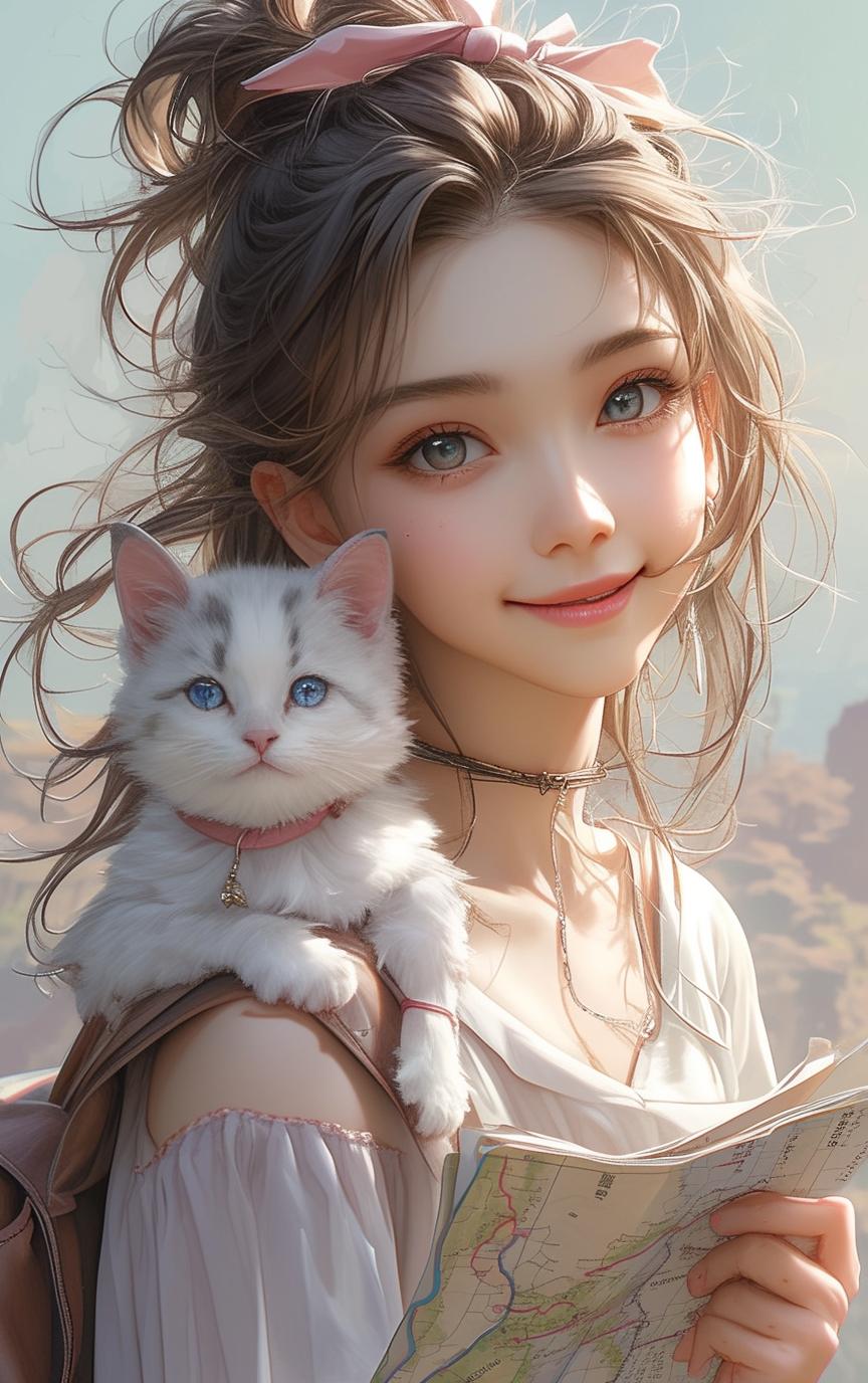 Natsuki_俏丽な少女と彼女のいたずらっ子の猫_117902645_p7