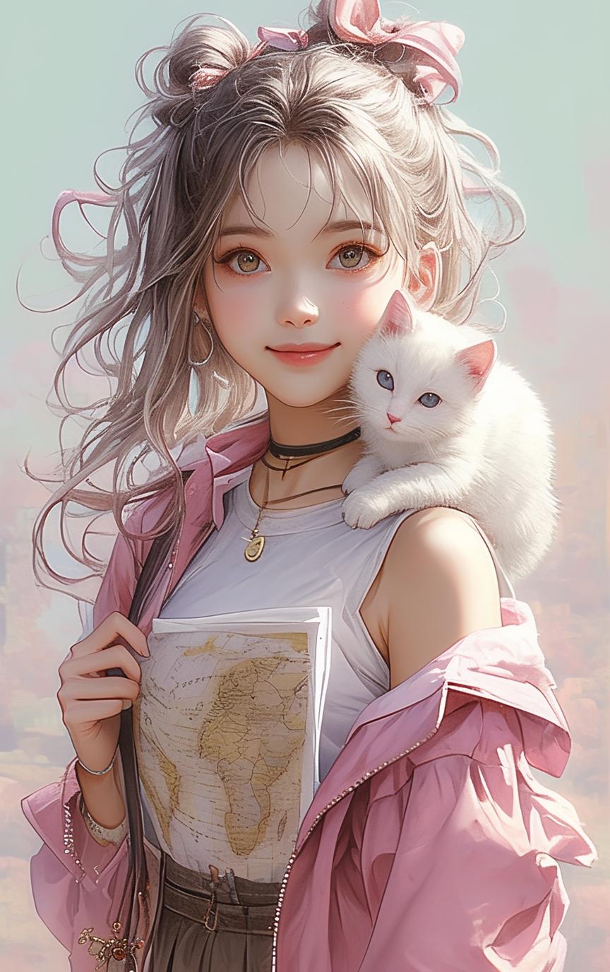 Natsuki_俏丽な少女と彼女のいたずらっ子の猫_117863881_p4